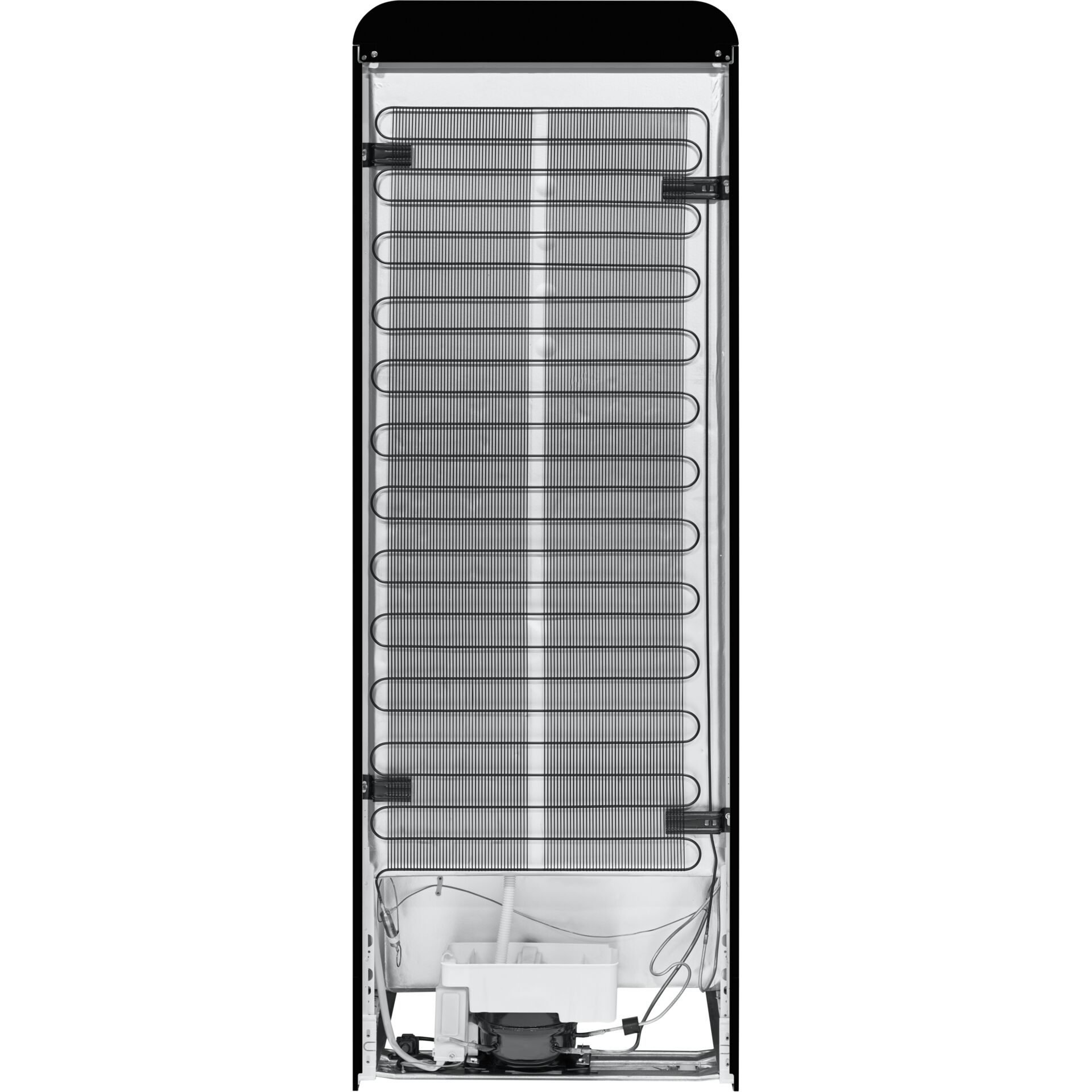 aufrechtes Gerät, vertikaler Heizer, elektrischer Heizkörper, Spulenraster, Rückansicht