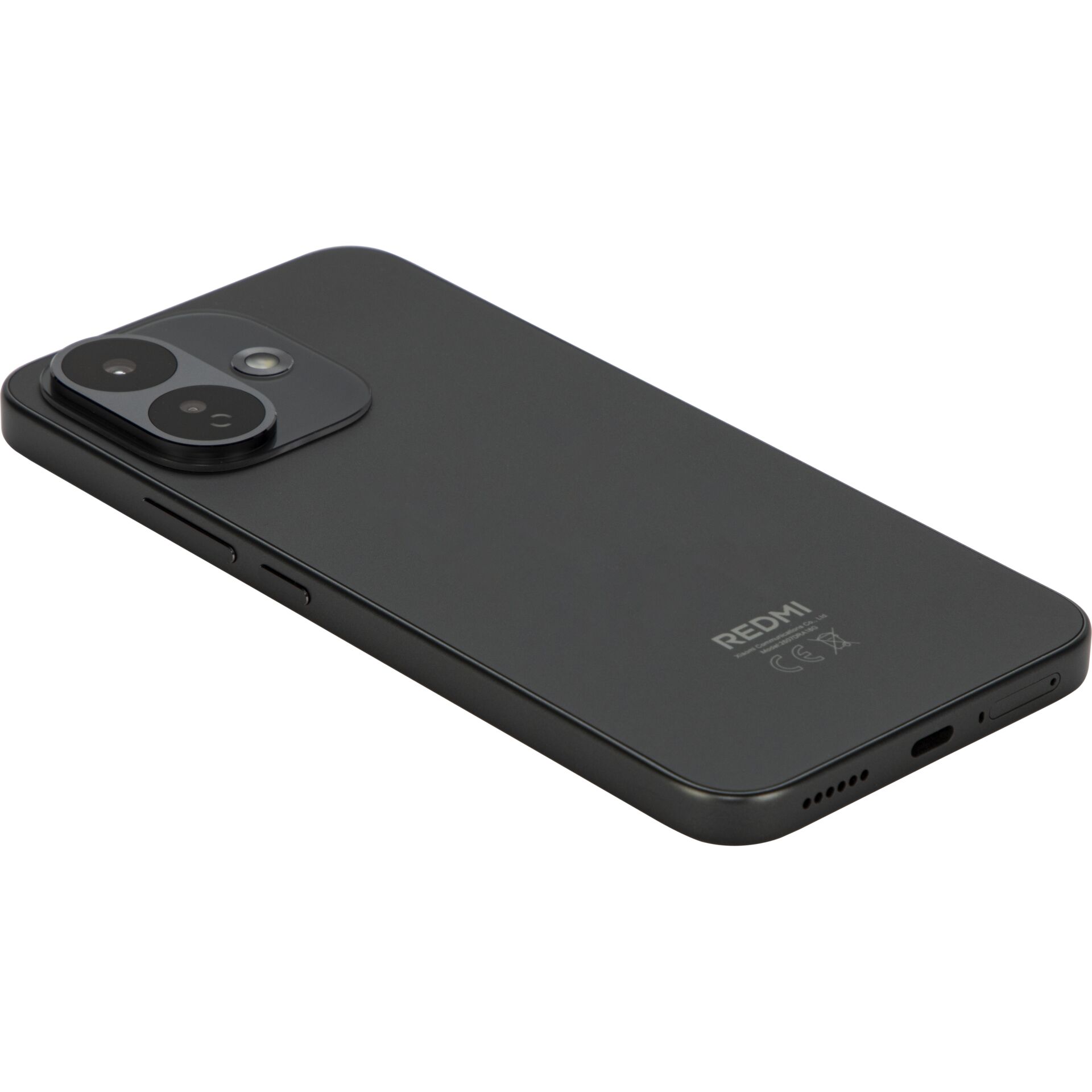 Smartphone, Schwarzes Gehäuse, Doppelkamera, USB-C-Anschluss