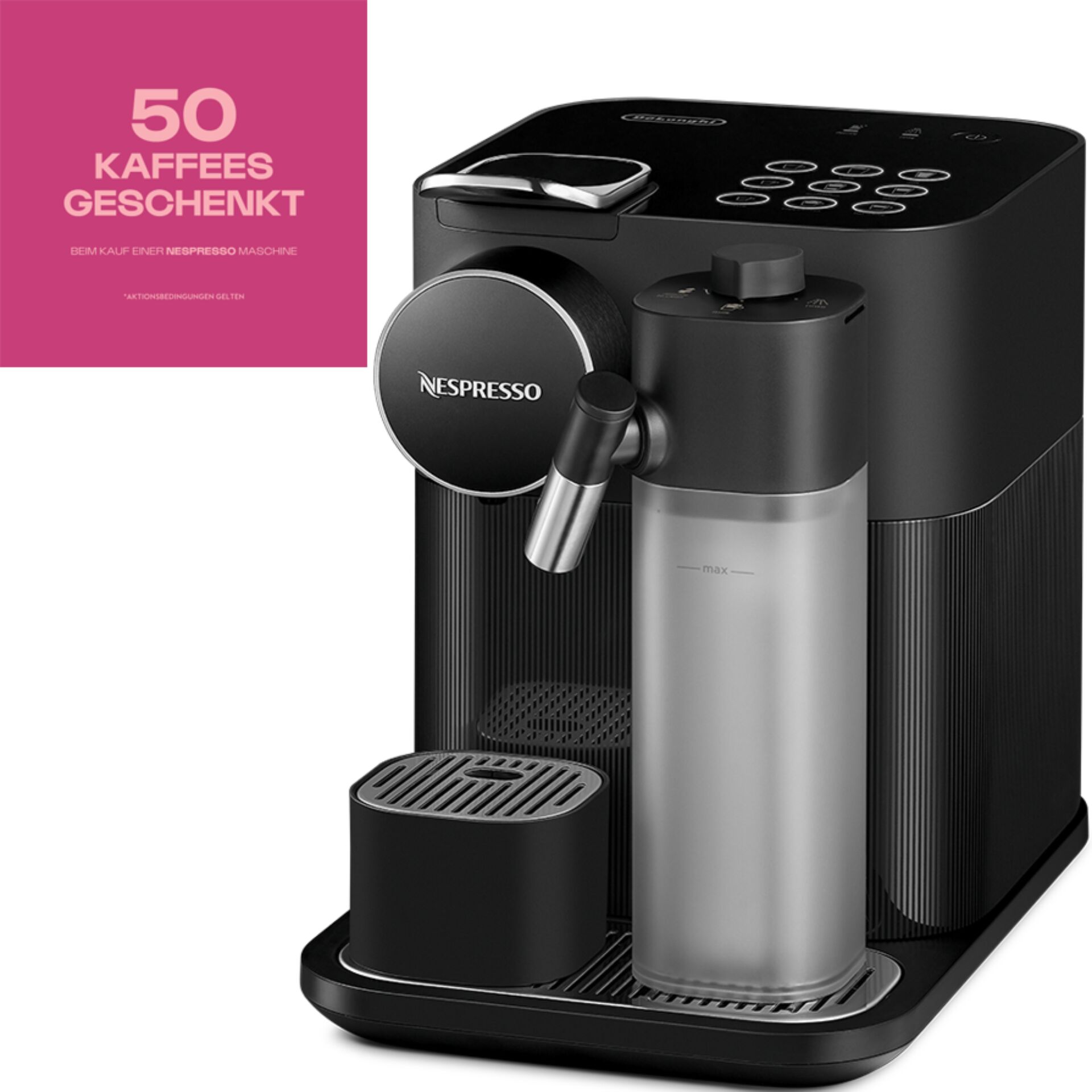 Pokal, Pokal, Espresso machine, Kaffeeautomat, Espressomaschine, Maschine, Kaffeezubereitung, Kaffeemaschine, Espresso Maschine, Kapselmaschine, Milchbehälter, Silber/Schwarz