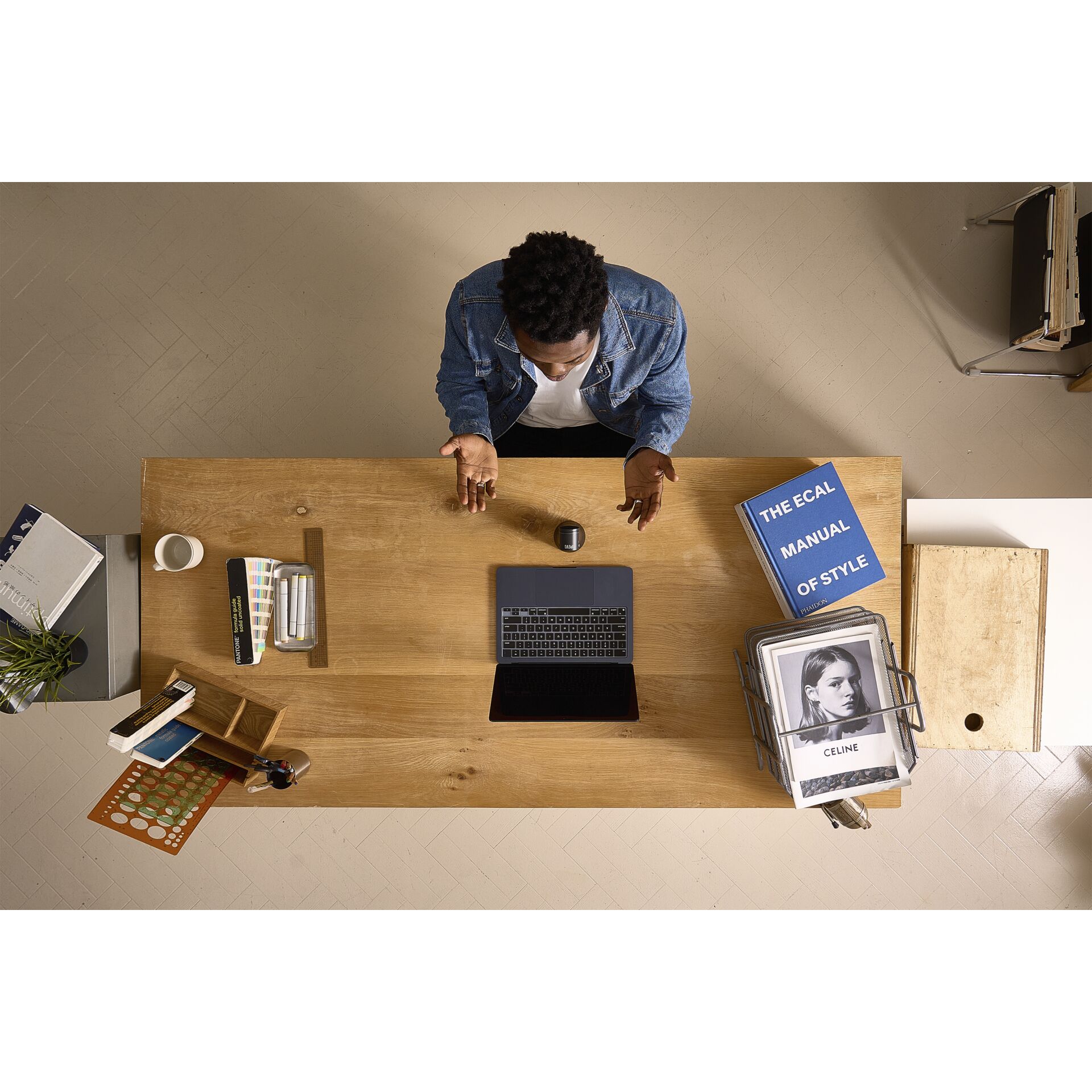 Tabelle, Schreibtisch, Laptop, Mann, Person