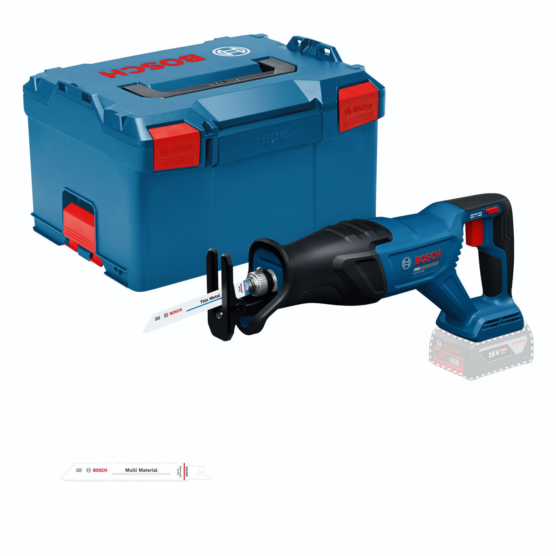 Bosch GSA18V-280 in L-BOXX  Akku-Säbelsäge