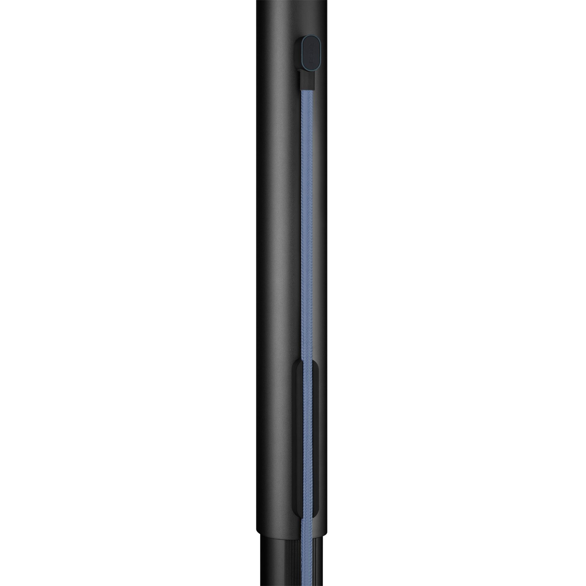 Schwarze Stange, Blaue Handschlaufe, Geflochtenes Band, Kunststoffgriff