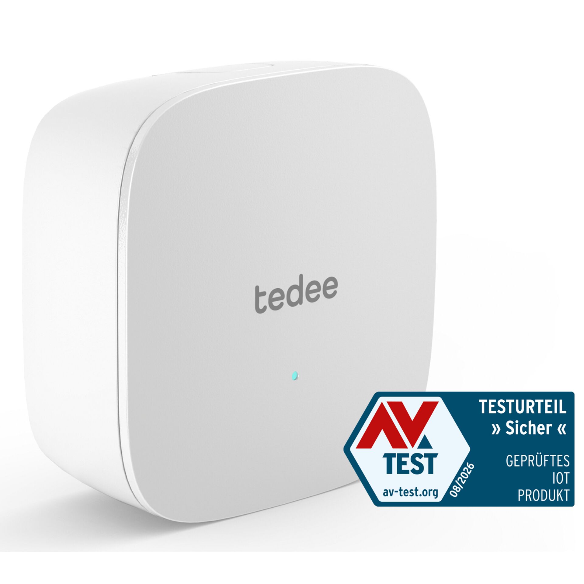 Elektronik, Hardware, Computerausrüstung, Modem, Elektronik, Hardware, Computerausrüstung, Modem, Smart-Home-Zentrale, weißes Gehäuse, WLAN-Steuerung, IoT-Gerät, LED-Anzeige