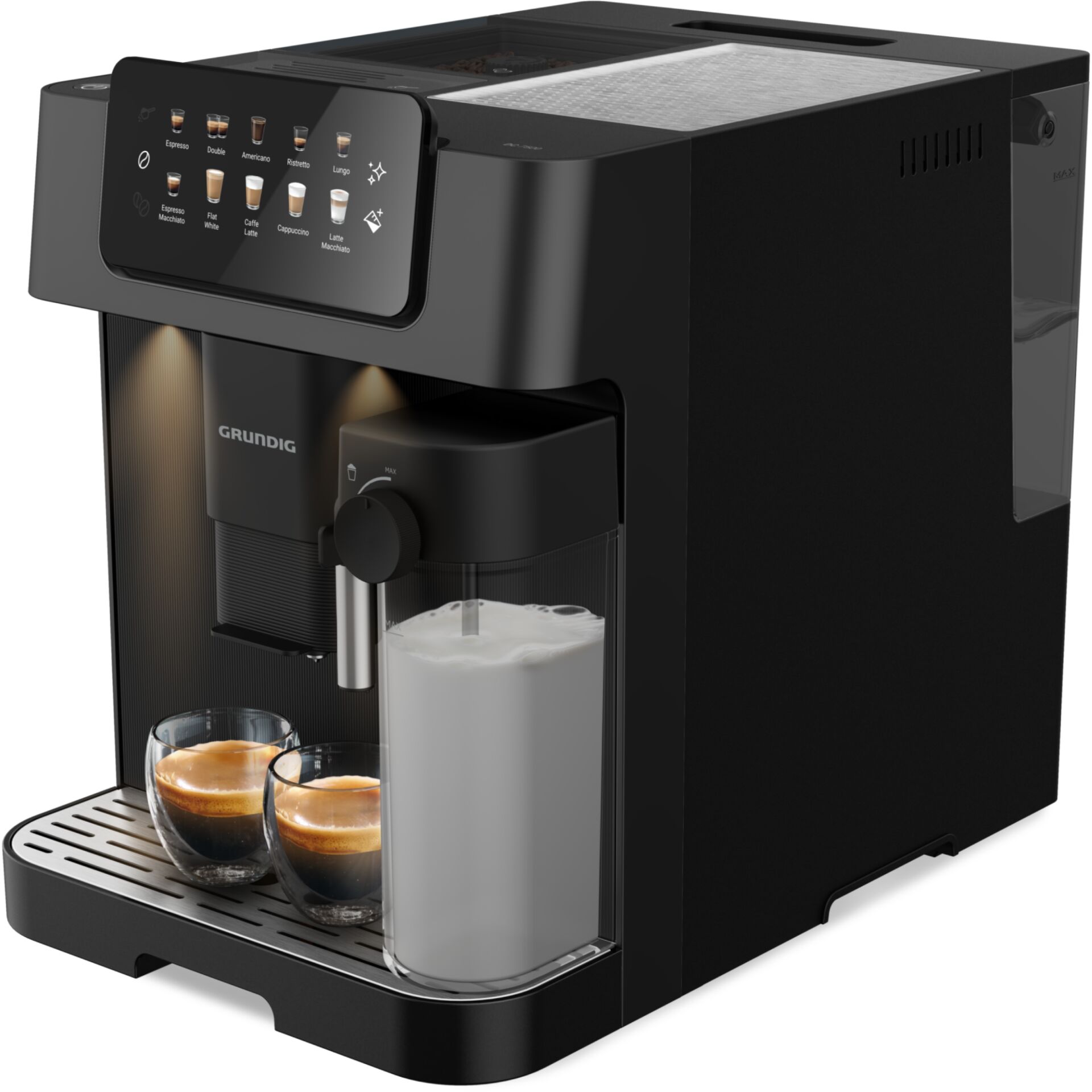 Kaffeemaschine, Espressoautomat, Milchaufschäumer, Schwarz, Kaffeezubereitung