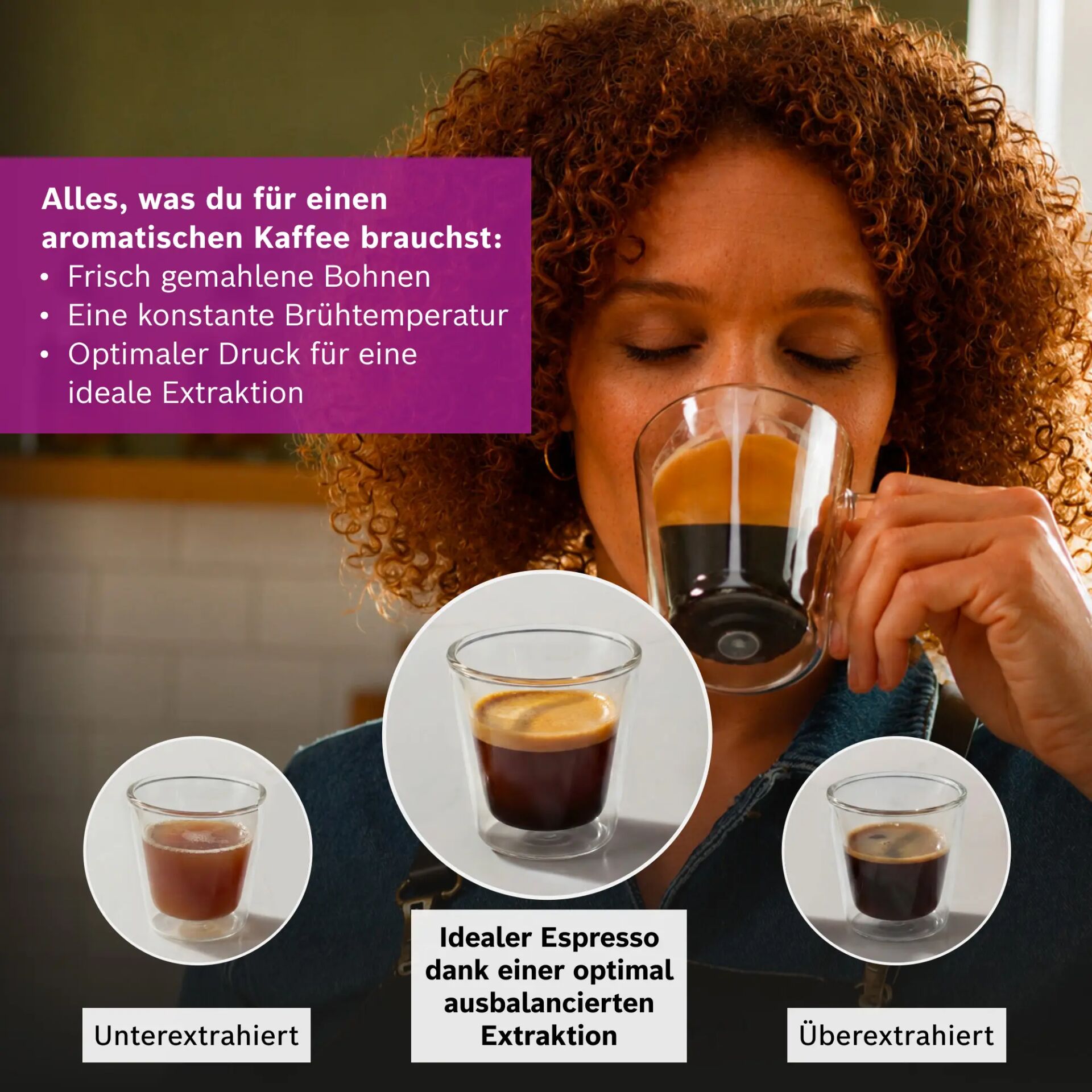 Espresso, Kaffee, Glas-Set, Extraktion, Becher