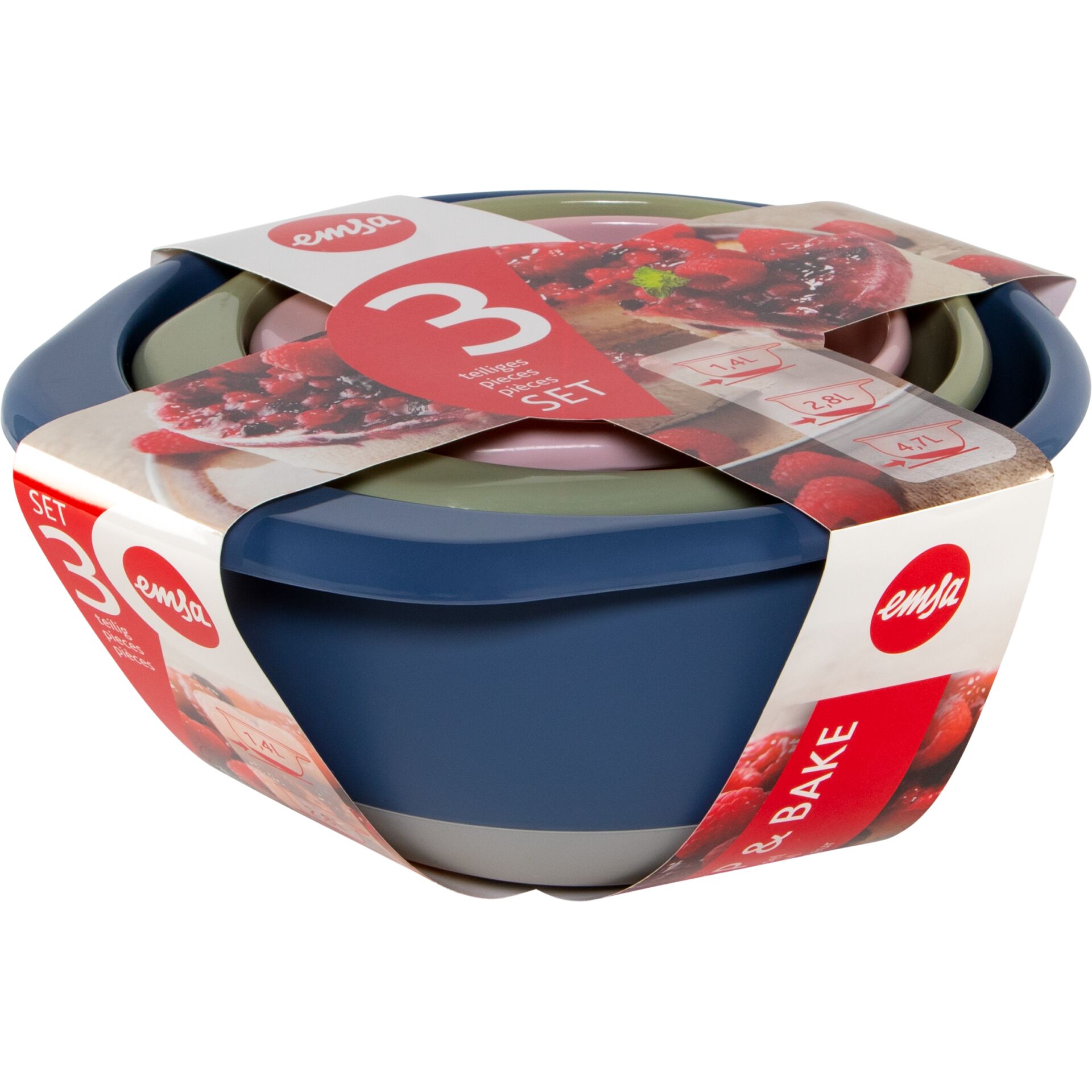 Schüssel, Set, Backformen, Melamin, Blaue Schüssel