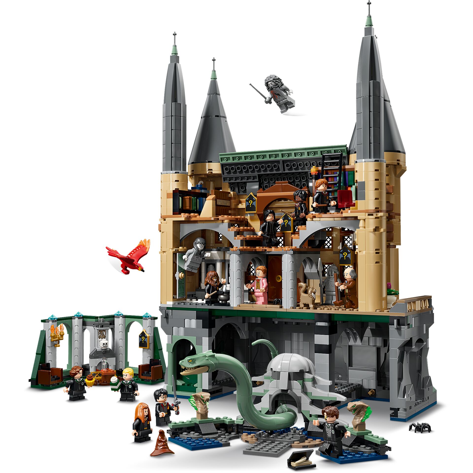 Burg, Turm, Drachen, Minifiguren, Dinosaurier