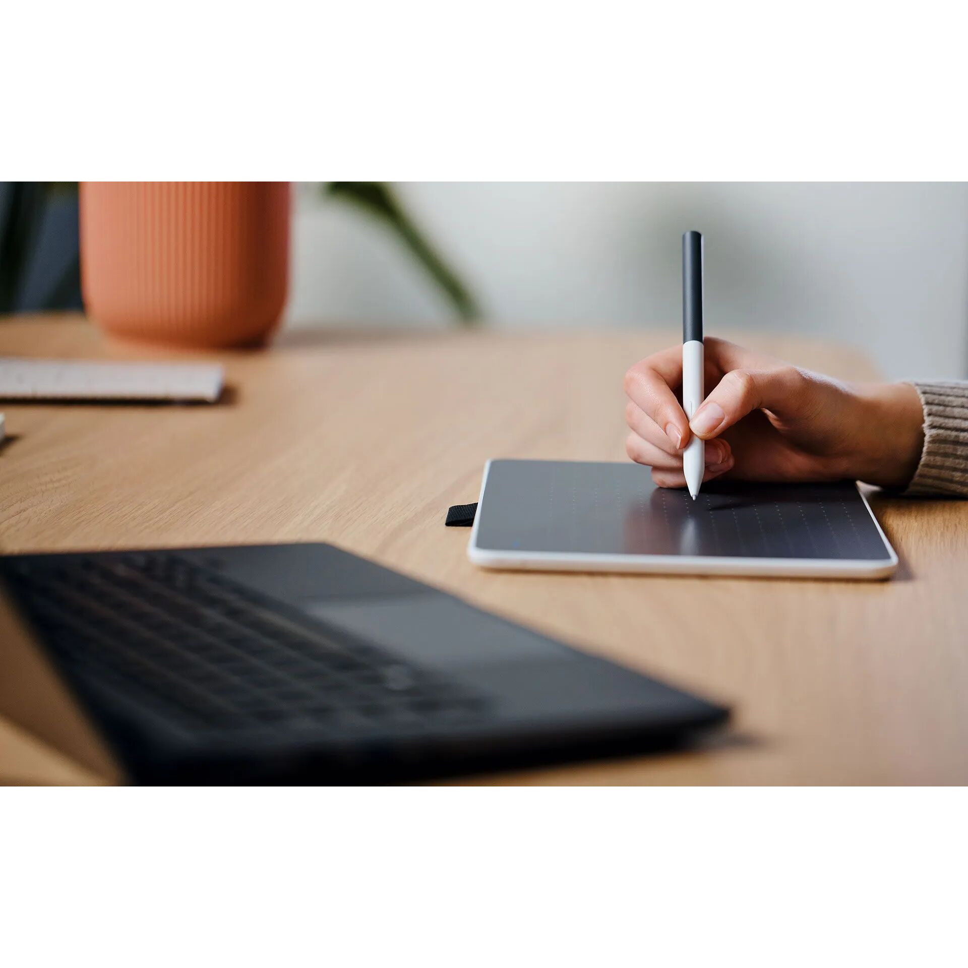 Person, Schreiben, Stift, Laptop, PC