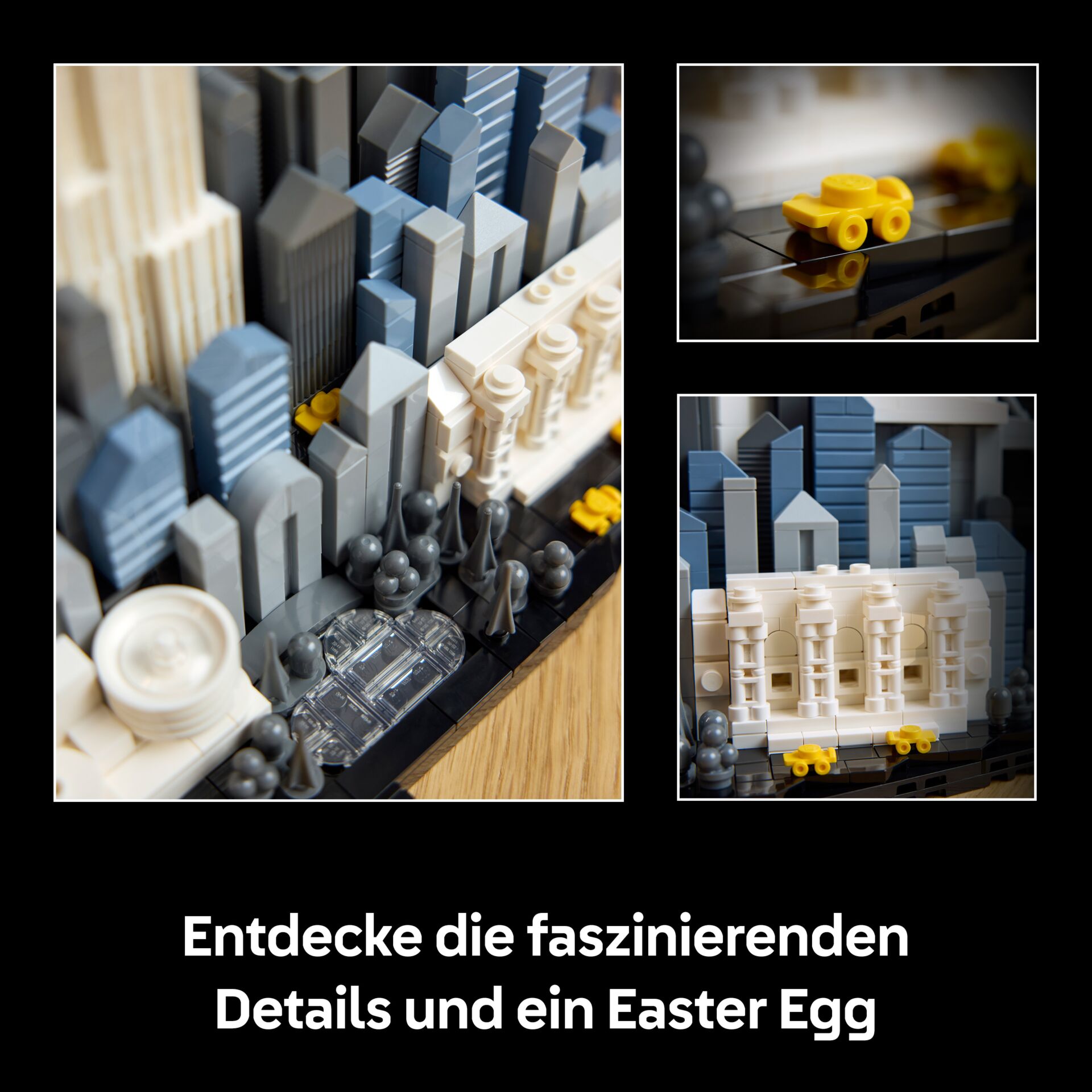lego, städteansicht, miniaturlandschaft, gebäude, gelbes auto