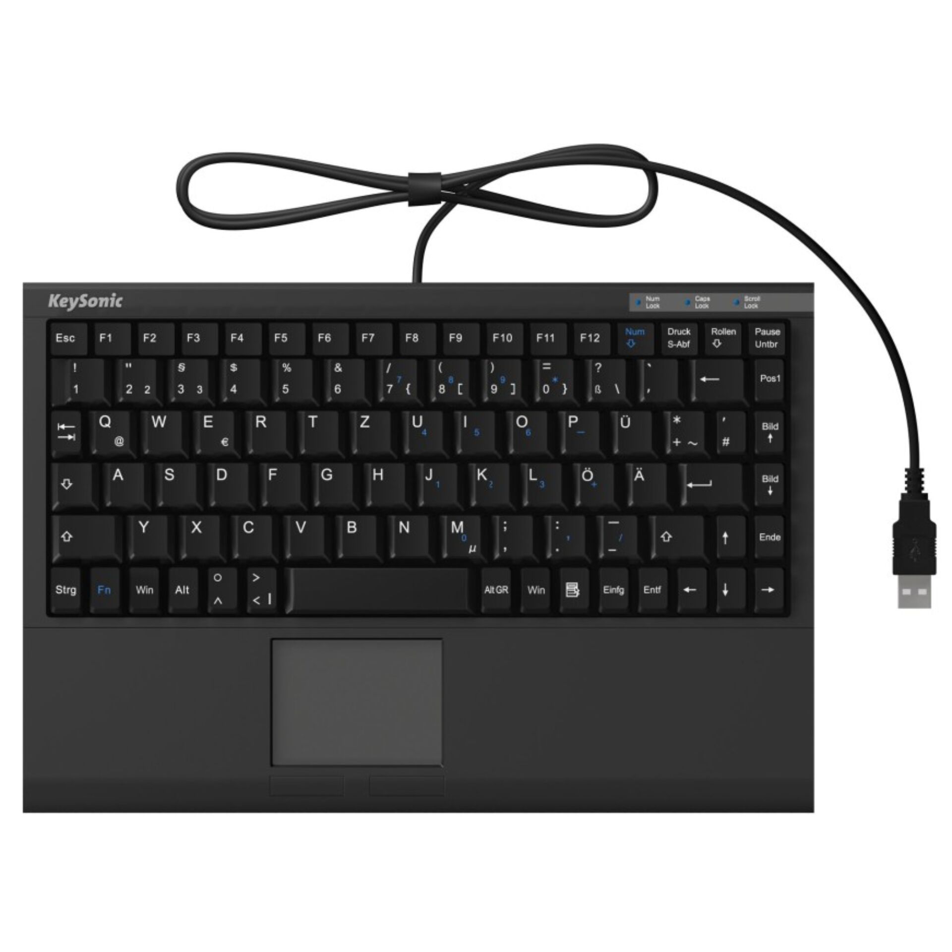 Tastatur, USB-Tastatur, Schreibmaschinen-Layout, QWERTZ, Kabelanschluss