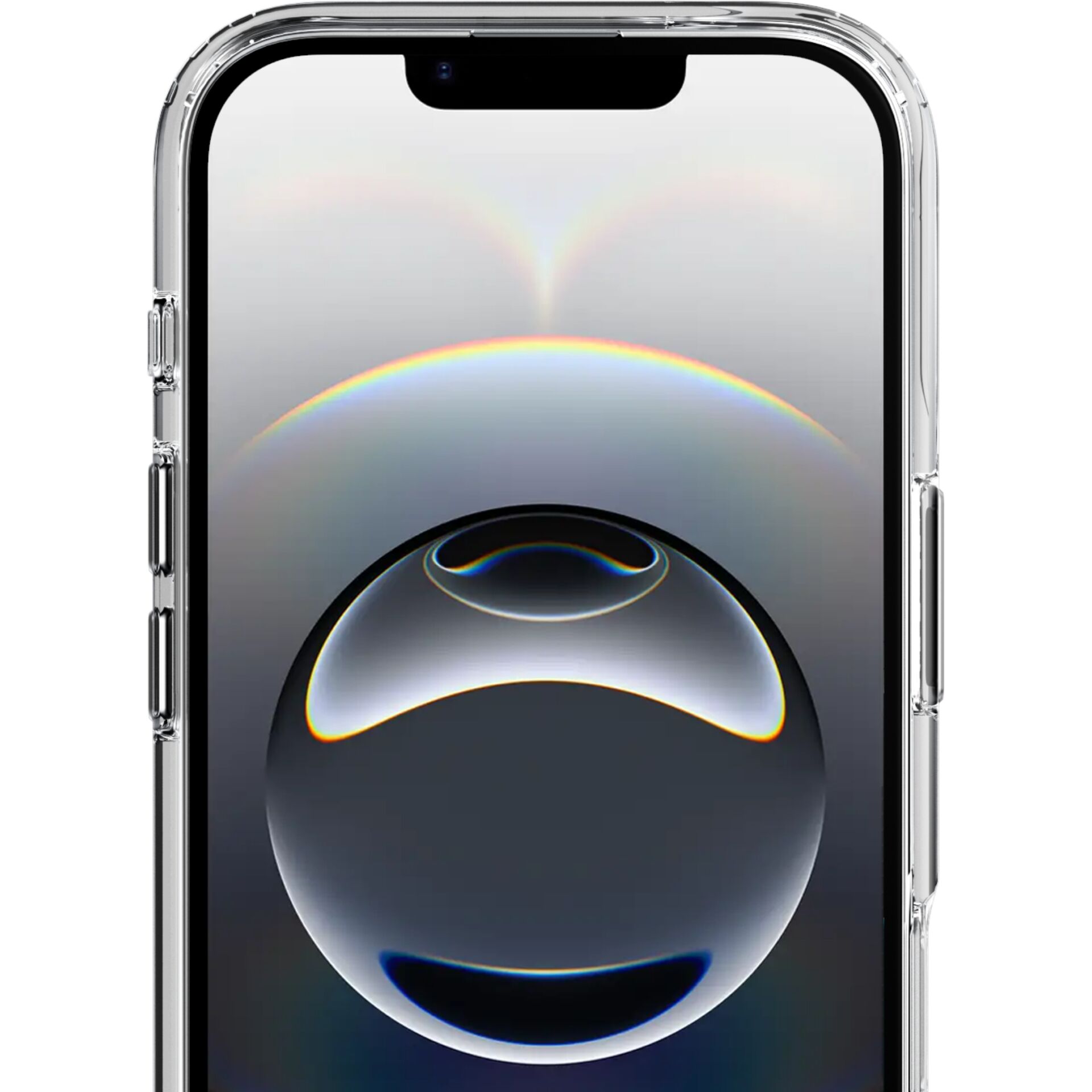 smartphone, Notch-Display, randlose Kante?, klarer Fall, Glas-Gehäuse