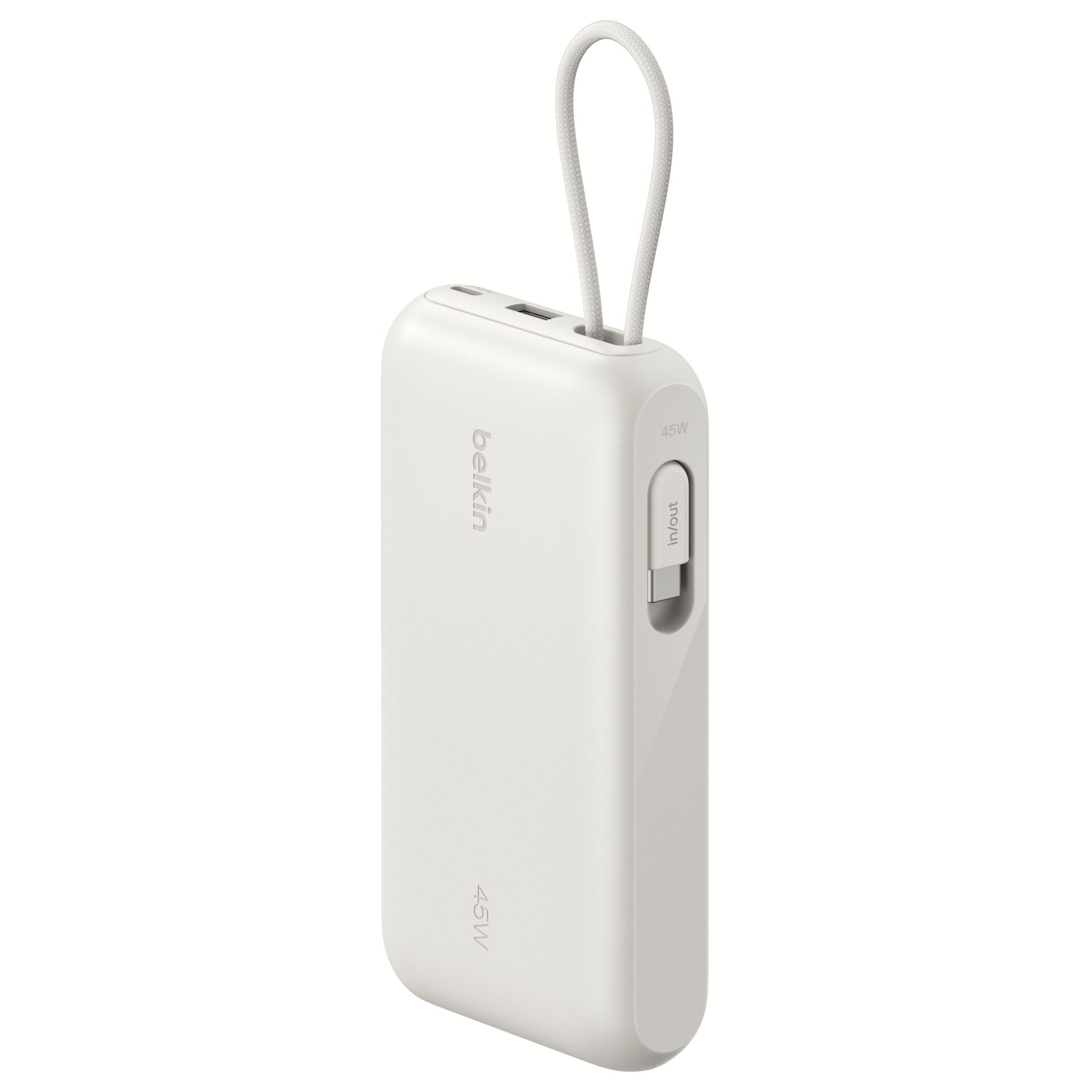Powerbank, USB-C, 45W, Weiß, Schlaufenband