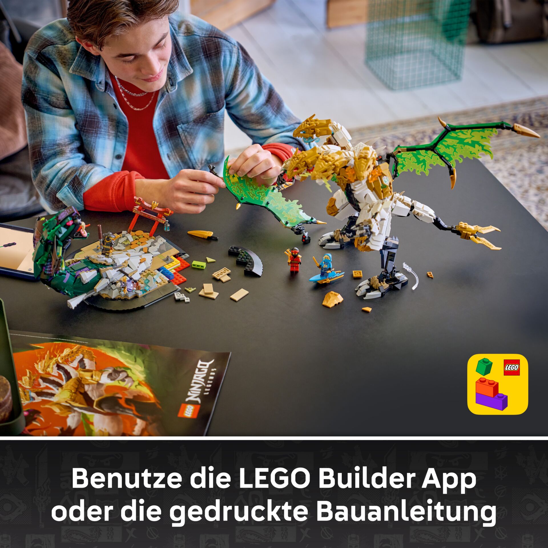 LEGO, Bausteine, Drache, Konstruktion, Figuren
