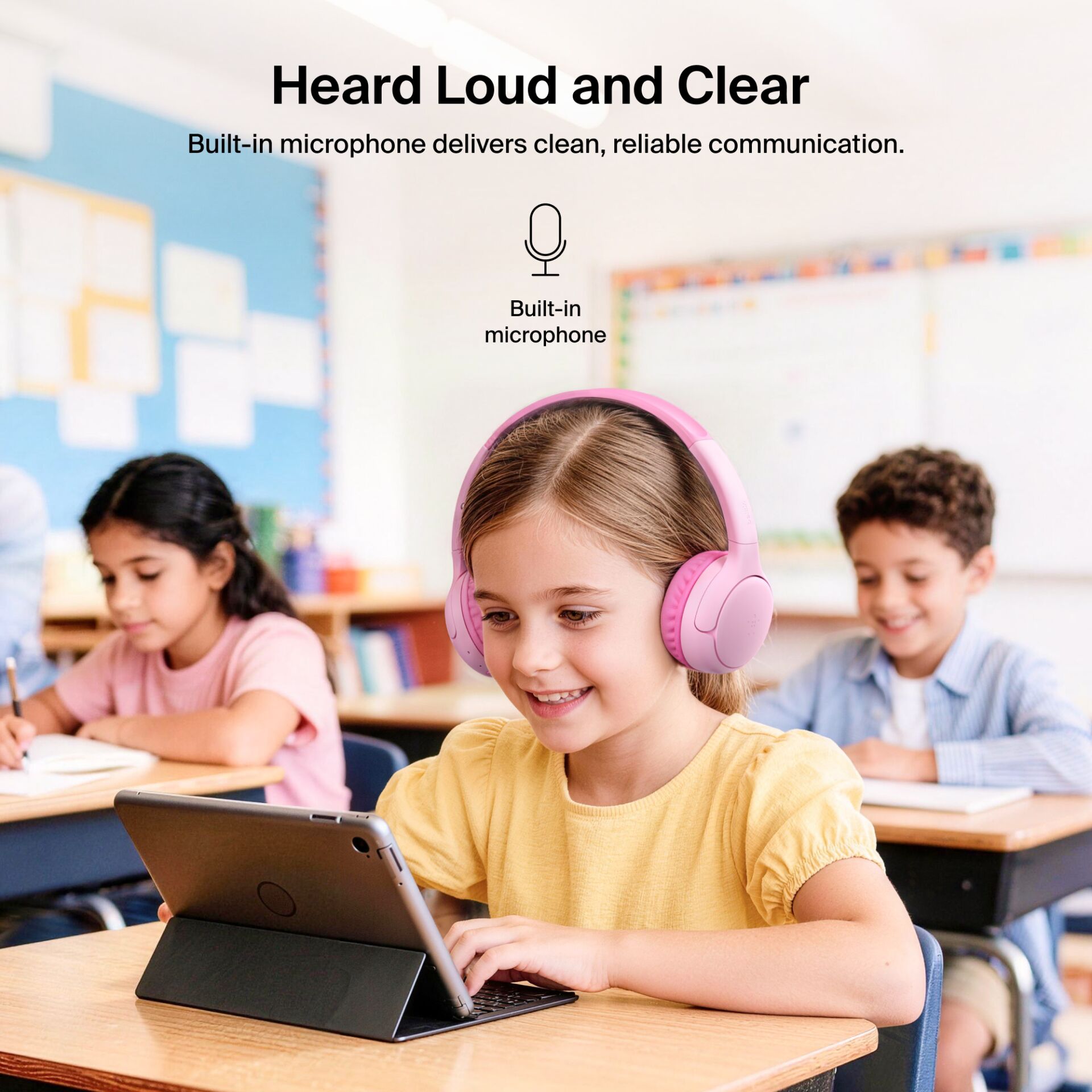 Kopfhörer, Over-Ear, Kinder, Paar Rosa, Tablet-Halterung