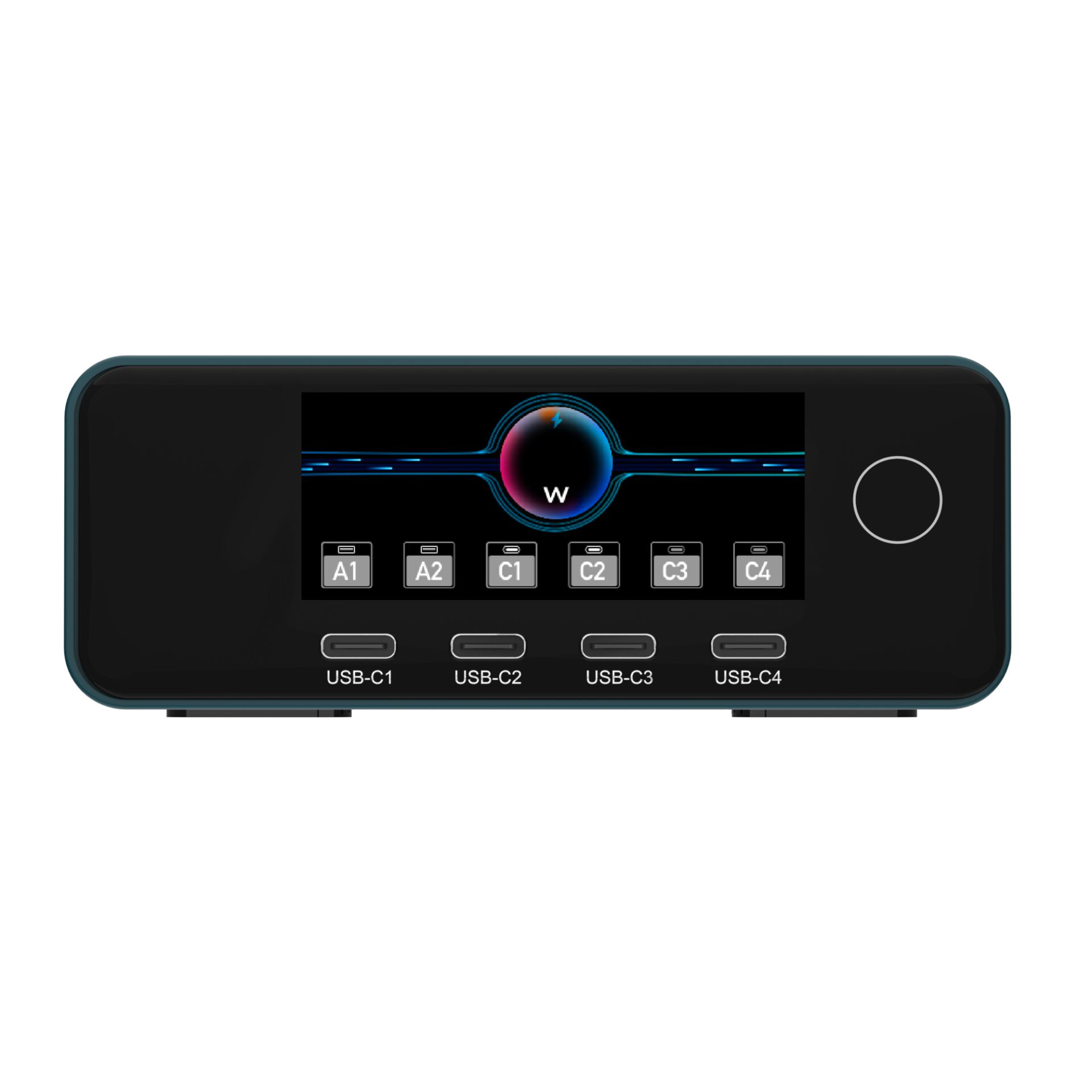 multibox, Netzwerk-Schalter, USB-Anschlüsse, Vorderseite, LED-Anzeige