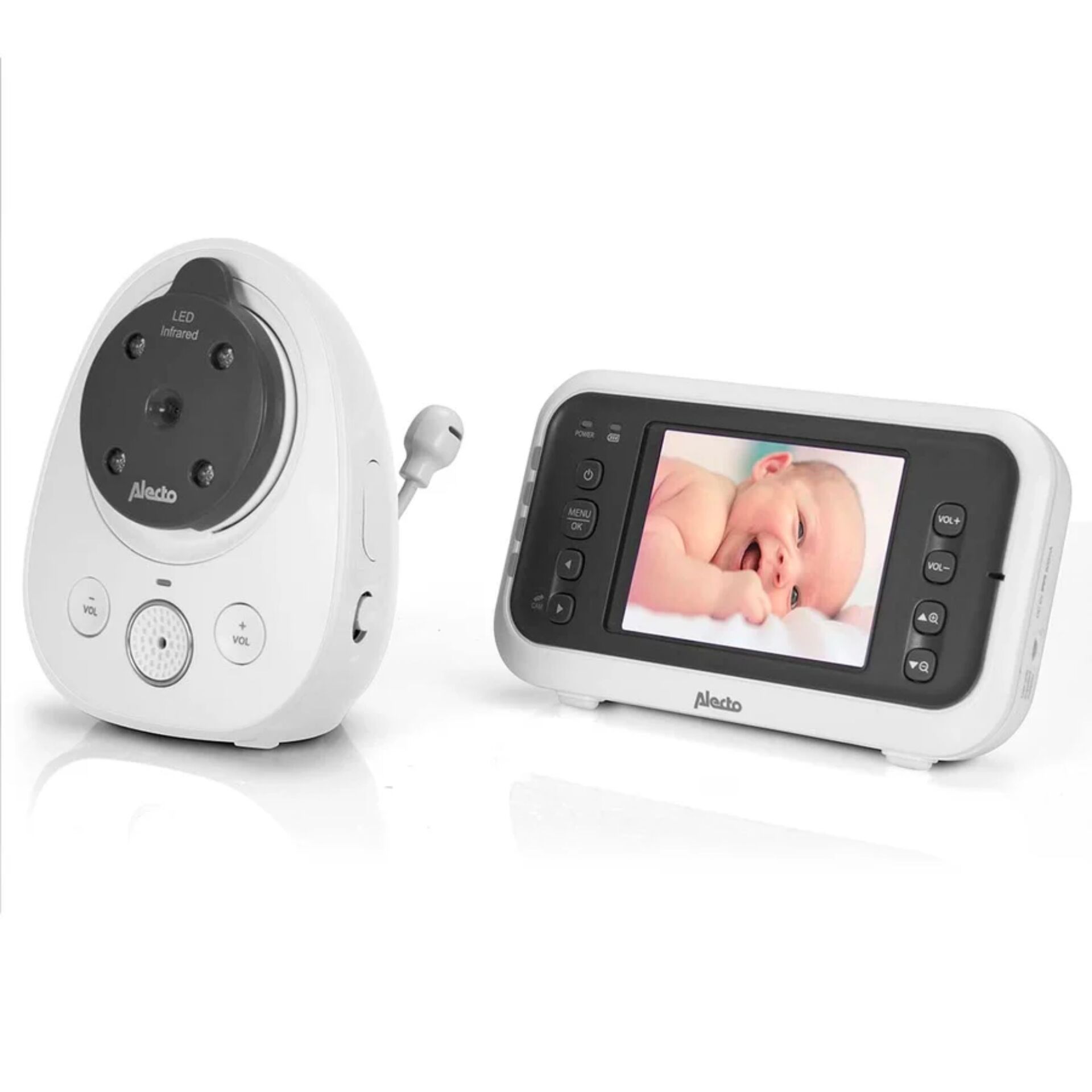 Baby monitor, Video monitor, Infrarot, LCD-Bildschirm, Weiß