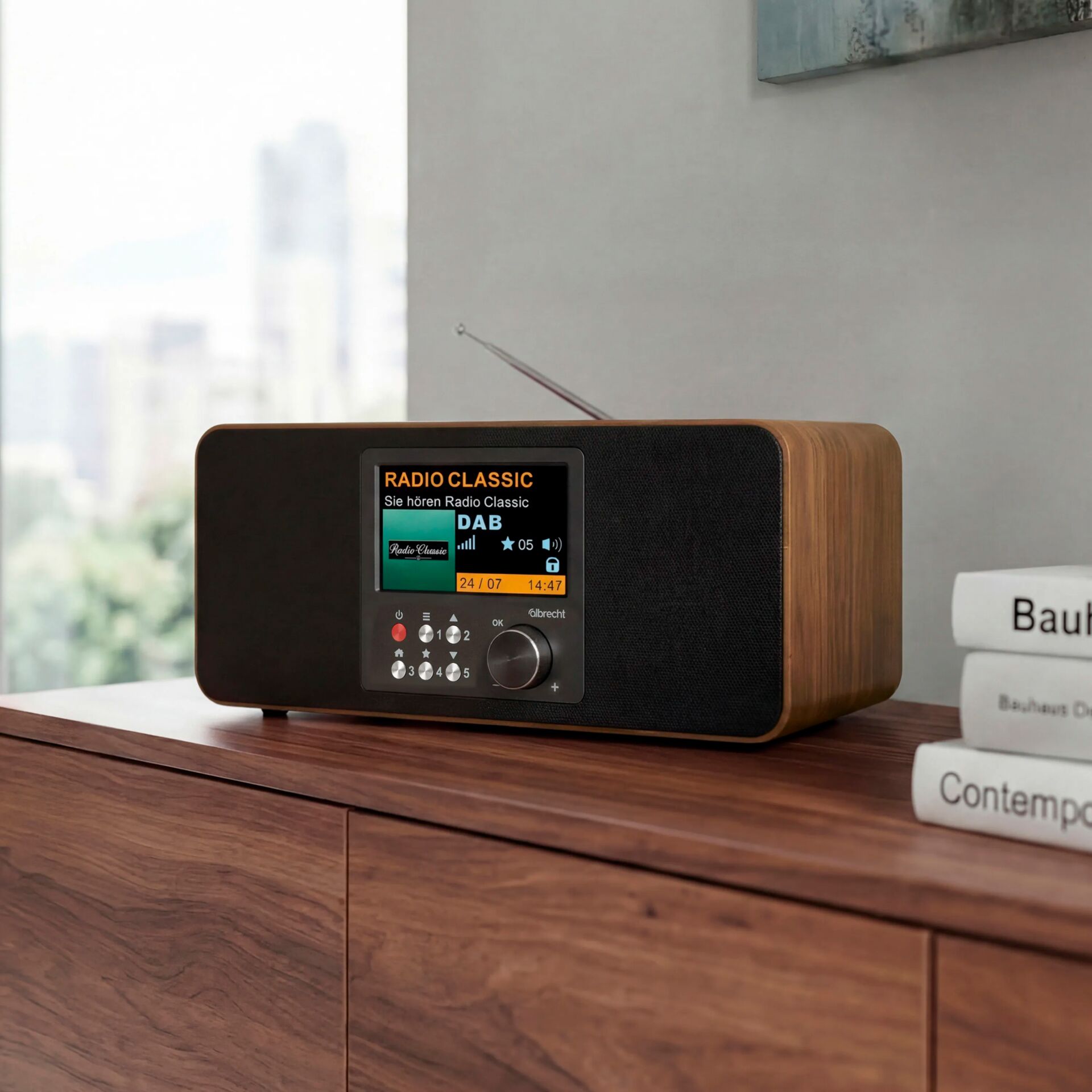Tischradio, Rundfunk, Smartradio, Holzgehäuse, DAB