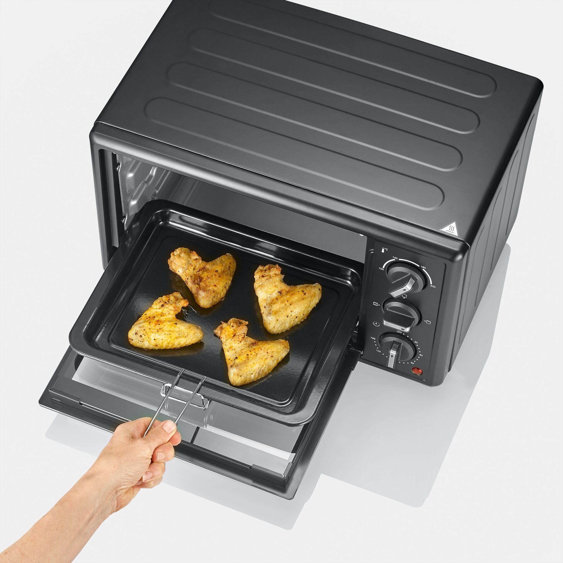 Mini-Ofen, Toaster-Ofen, Backofen, Backblech, Hähnchenflügel