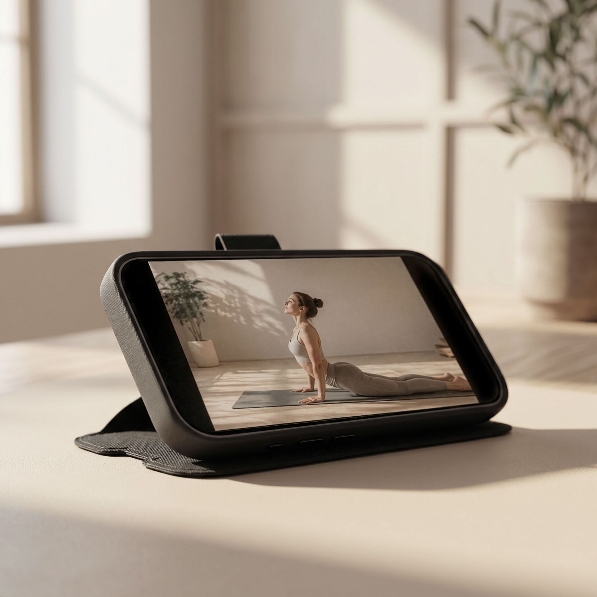 Bildschirmhalter, Drehbarer Ständer, Smartphone-aufsteller, Yoga-Video, Fitness-Routine