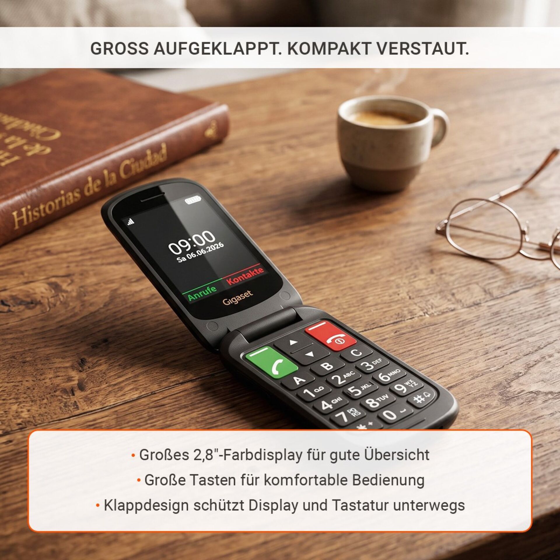 Flip-Handy, Klapphandy, Mobiltelefon, Faltbares Telefon, Numerische Tastatur