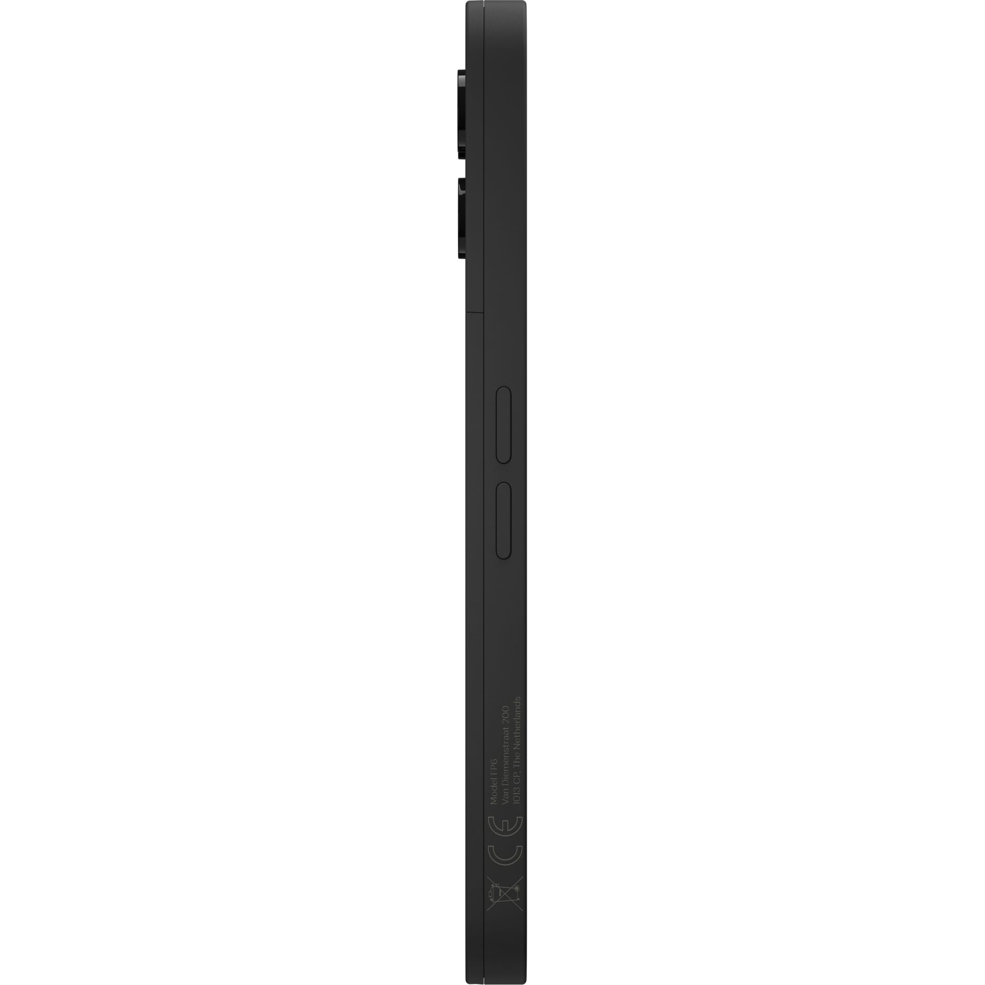 schlanker smartphone-klinke, seitentasten, schwarz, profilansicht, knopf-odp