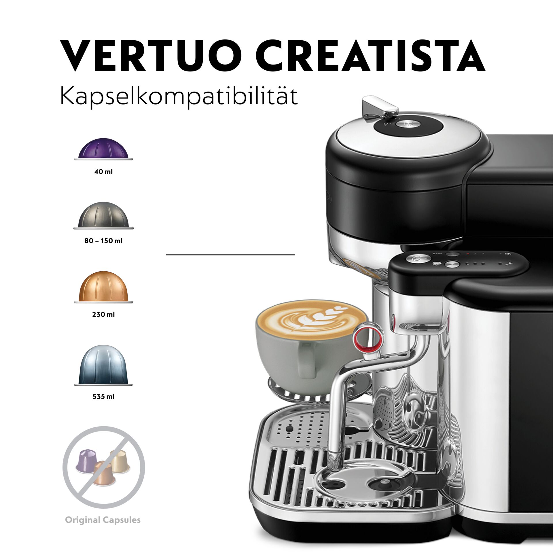Kaffeemaschine, Espressomaschine, Kapselkompatibilität, Milchaufschäumer, Kaffeezubereitung