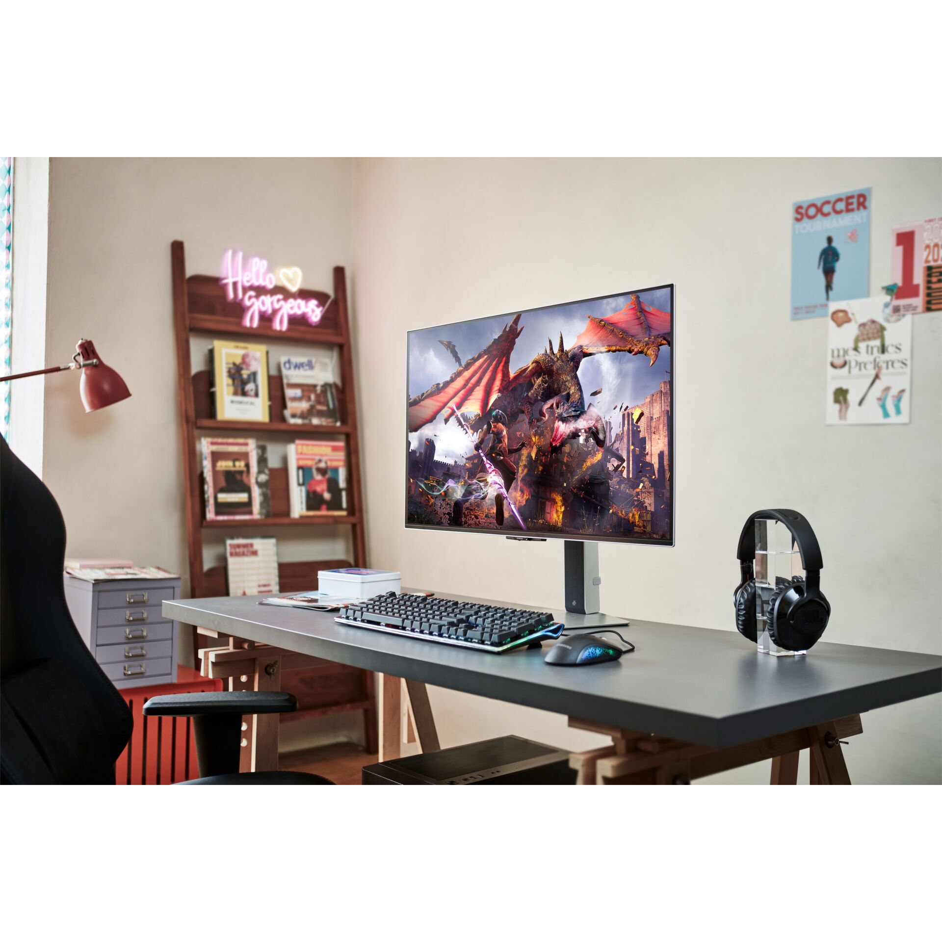 Tabelle, Schreibtisch, Gemälde, Computer, Überwachen