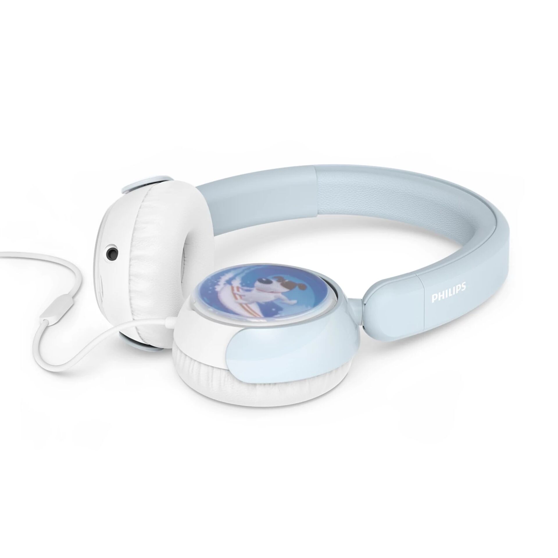 Kopfhörer, Over-Ear, Kunstleder, Pastellblau, Motiv-Printer