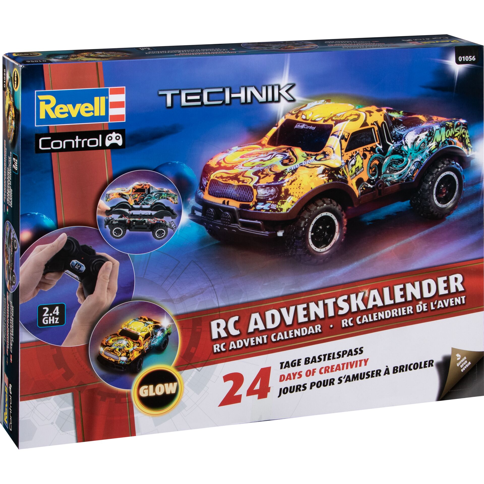 RC-Auto, Adventskalender, 2,4 GHz, Leuchtend, Elektrisches Spielzeug