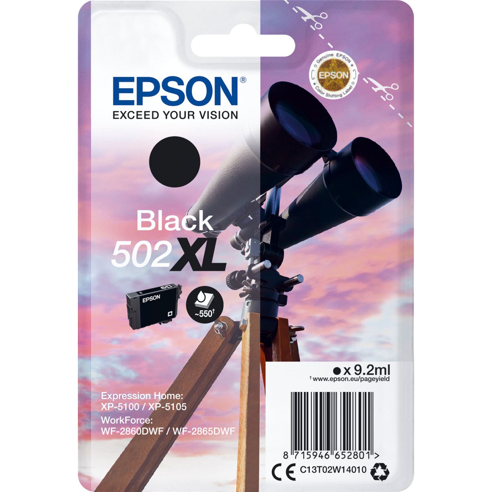 Epson Tintenpatrone schwarz  502 XL                    T 02W1
