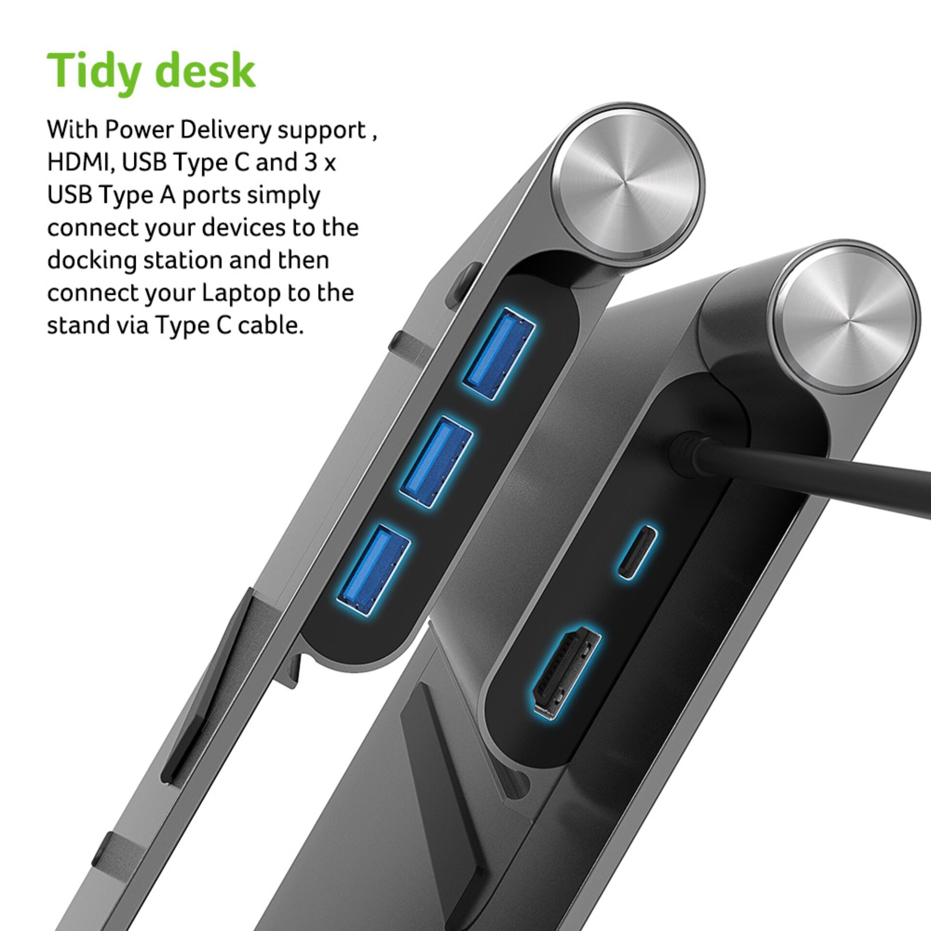 Dockingstation, USB-C Hub, Aluminium, USB-A Ports, HDMI Port