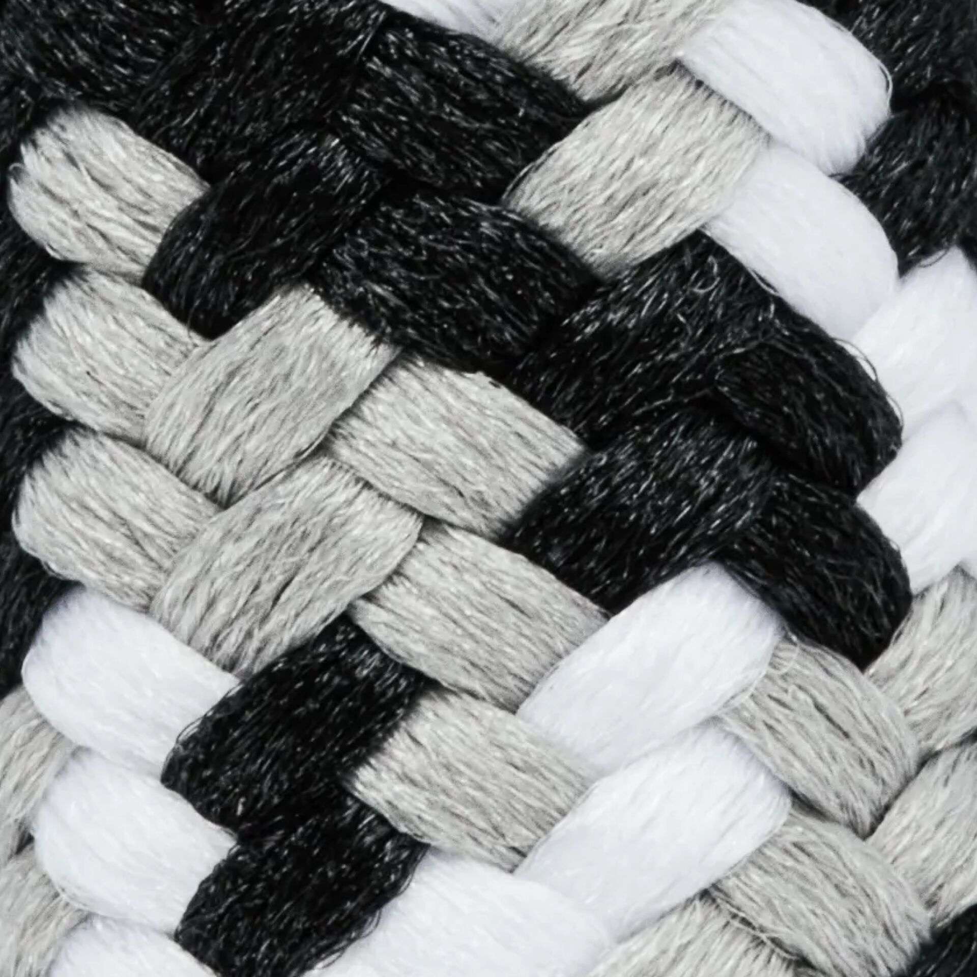 Knotentuch, gefülltes Bandmuster, Streifenmuster, Streifenknäuel, Gestricktes Garnband