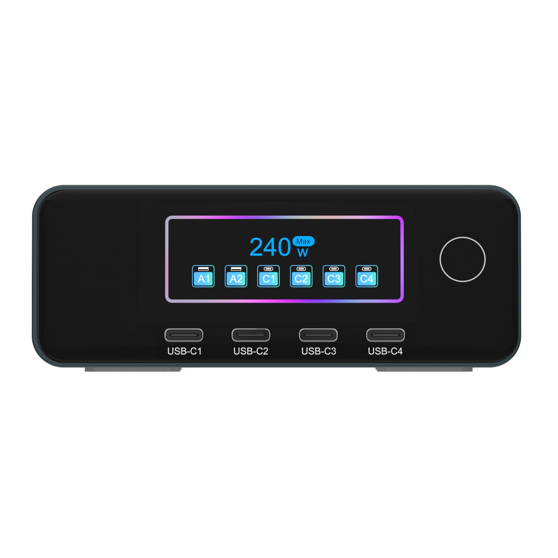 USB-C Hub, Laptop-Hub, Multiport, Anschlussfeld, 240W Leistung