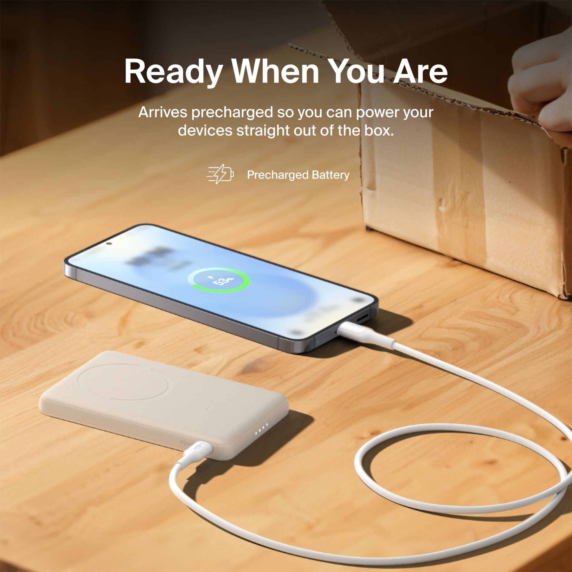 kabelloser lade, externer akku, smartphone, ladepad, USB-C