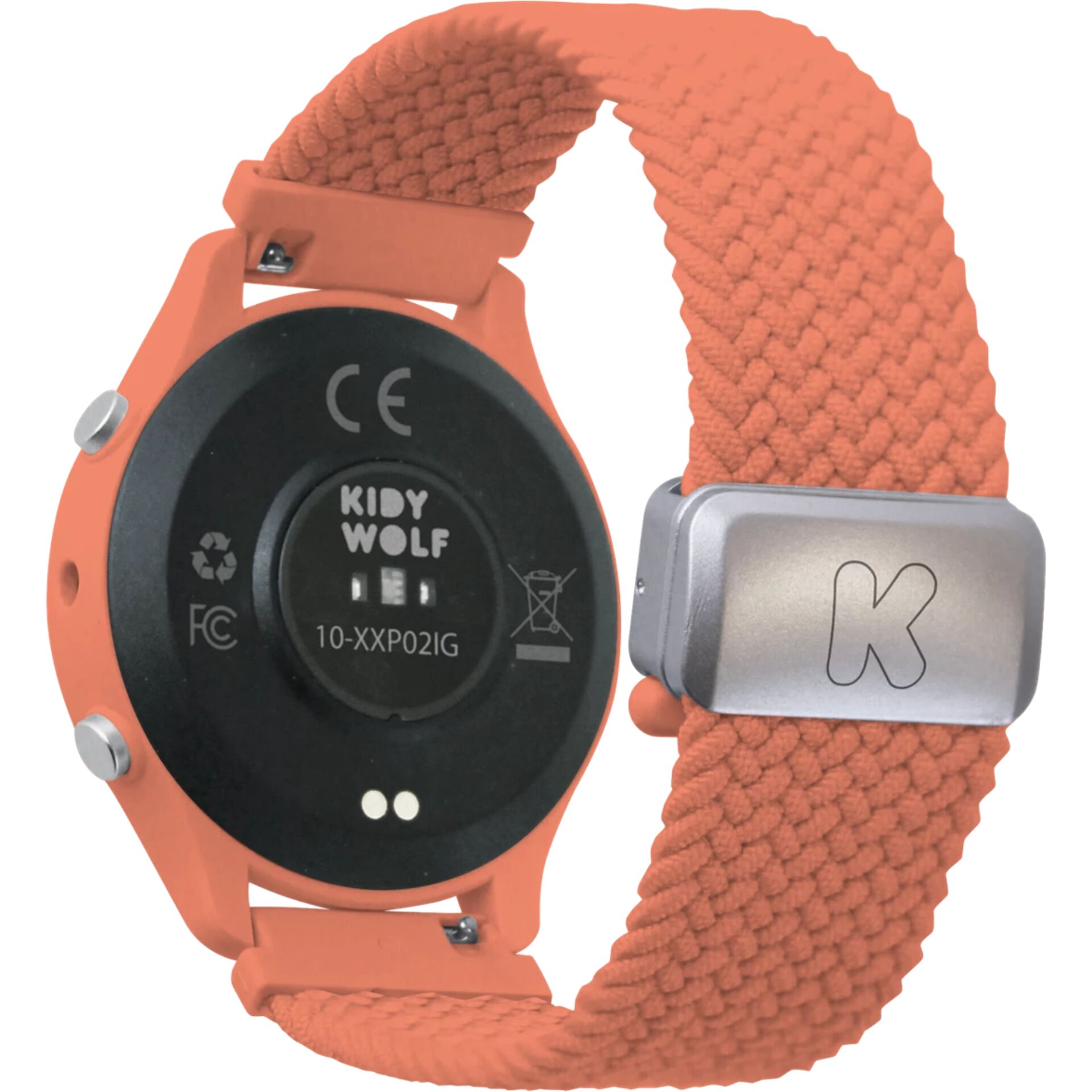 Kinderuhr, Uhr, Gummiarmband, Kidy Wolf, orange