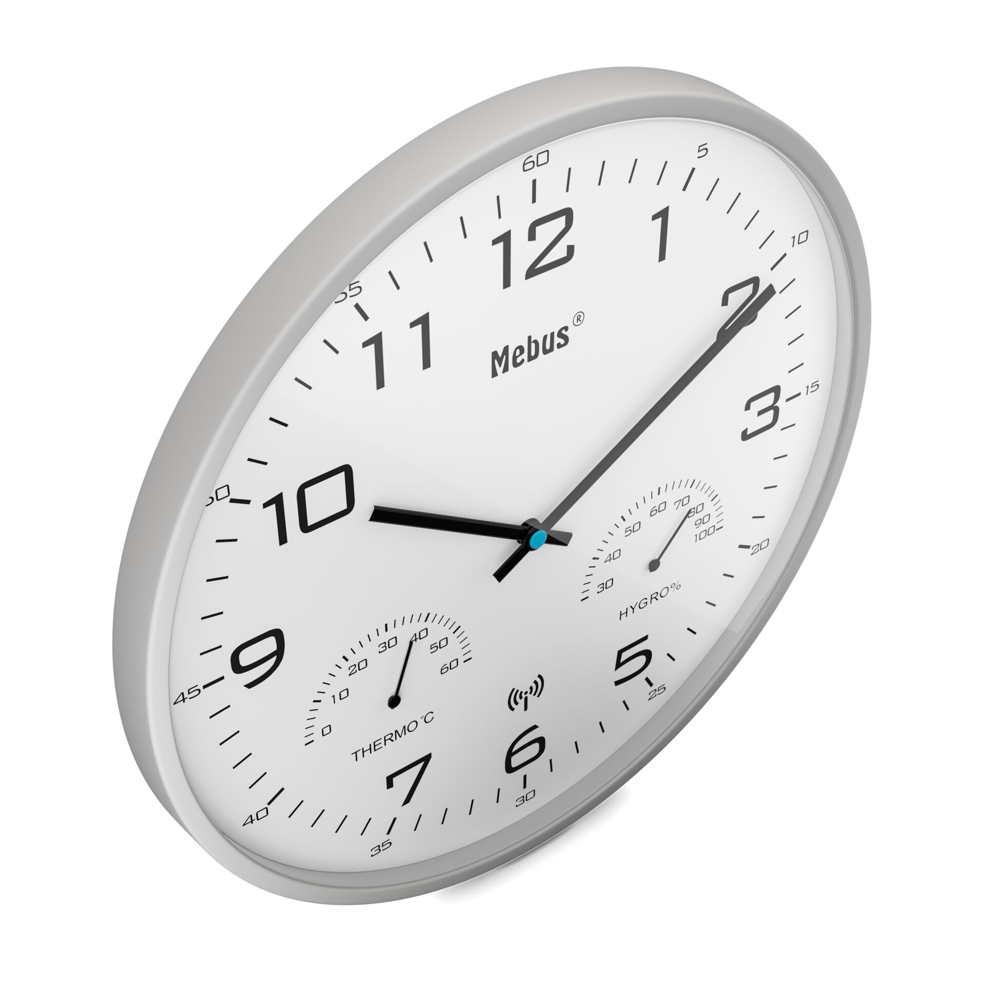 Wanduhr, Quartz, Weiß, großes Ziffernblatt, Messuhr