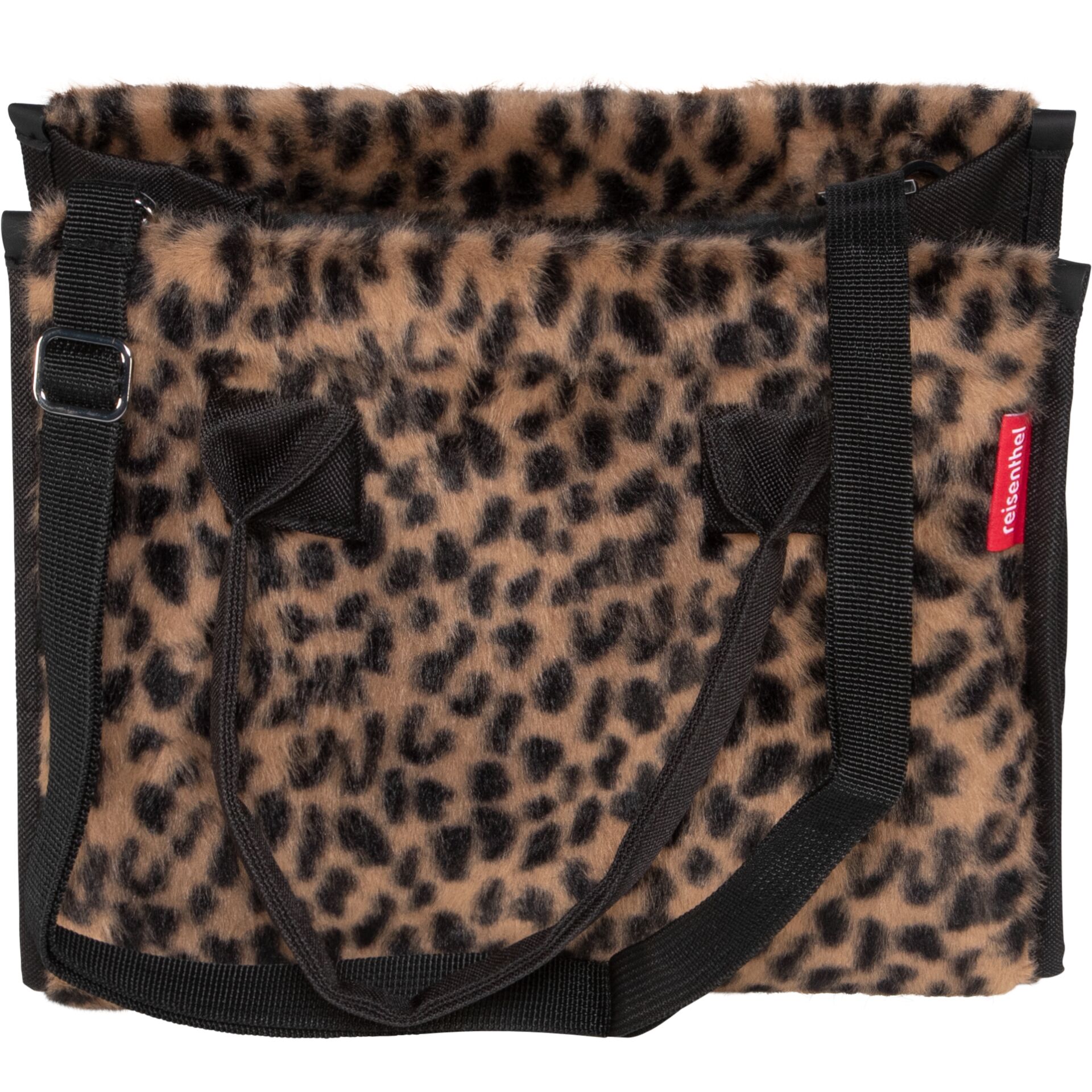 Leopard print, Faux fur, Bag, Shoulder bag, Adjustable strap