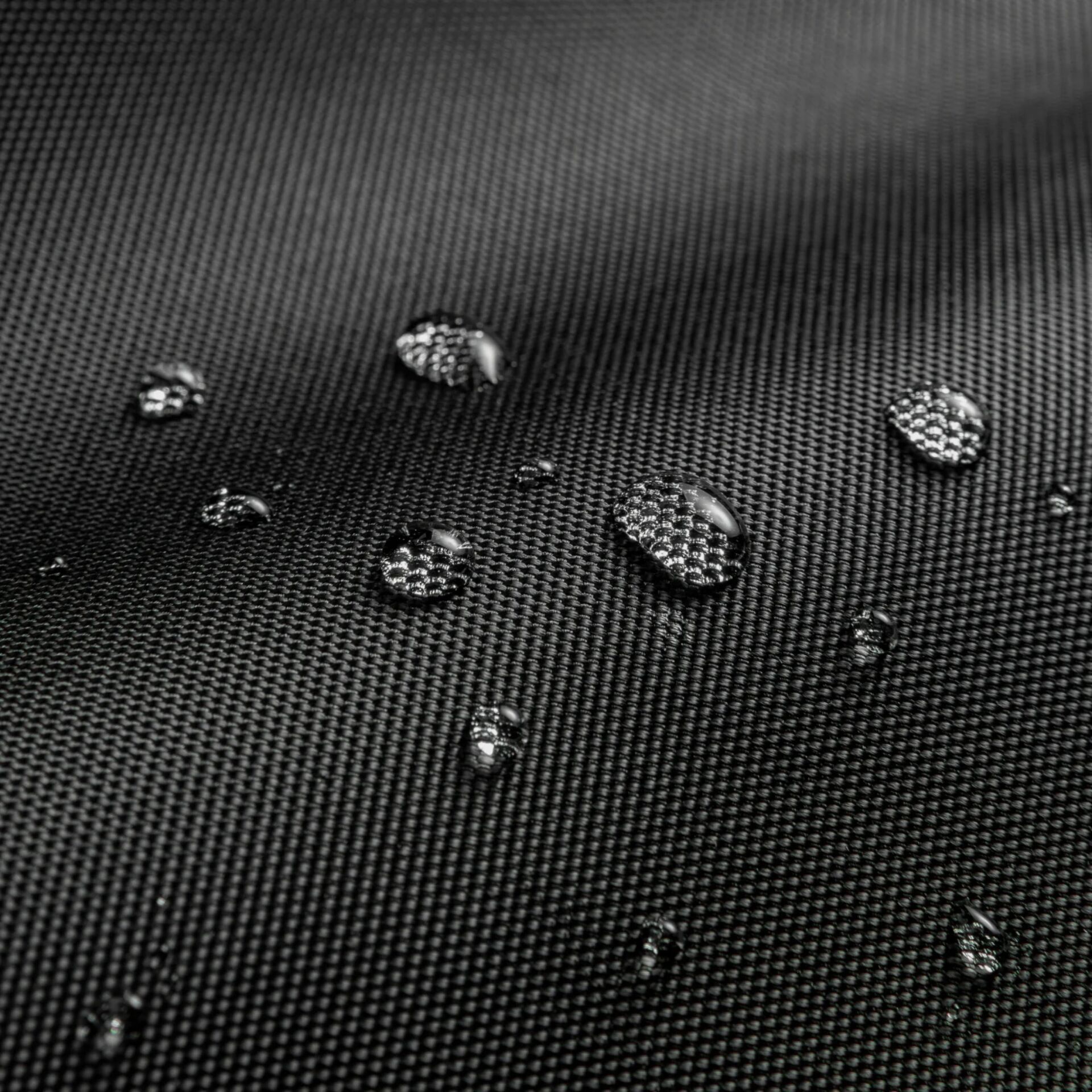 Wasserabweisend, Nassfestes Gewebe, Schwarz, Gewebe-Textur, Tropfenbildung