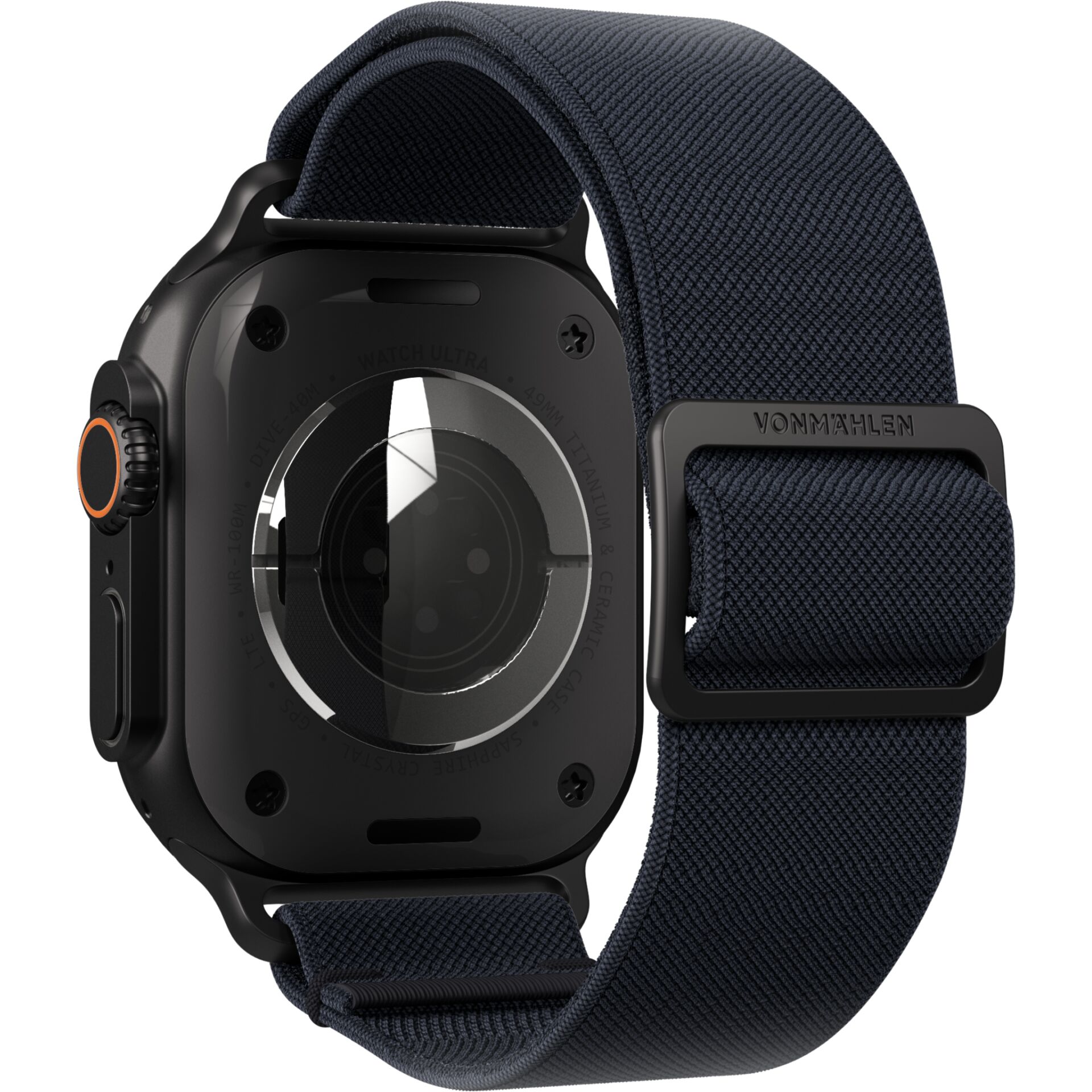 Smartwatch, R&uuml;ckseite, Navy-Armband, Metall-R&uuml;ckseite, Magnetischer Verschluss