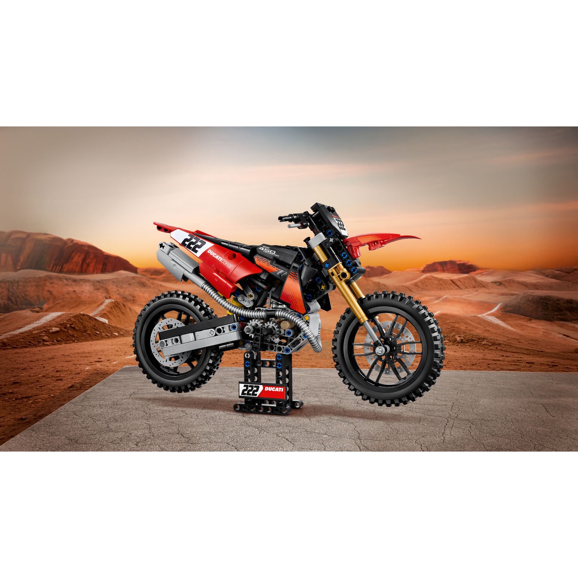 Ducati-Bike, Lego-Motorrad, Offroad-Bike, Rot, Hinterrad