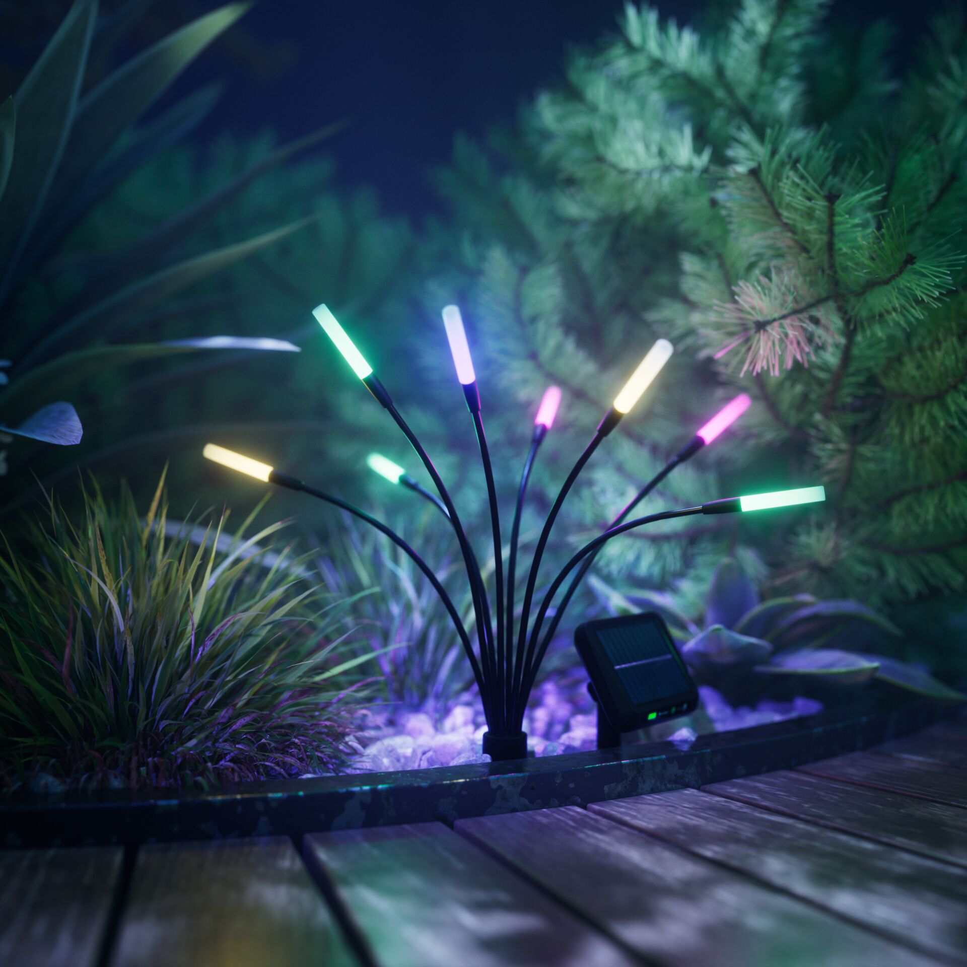 Lichterkette, Solarbetrieb, Outdoor, LED, Gartendeko