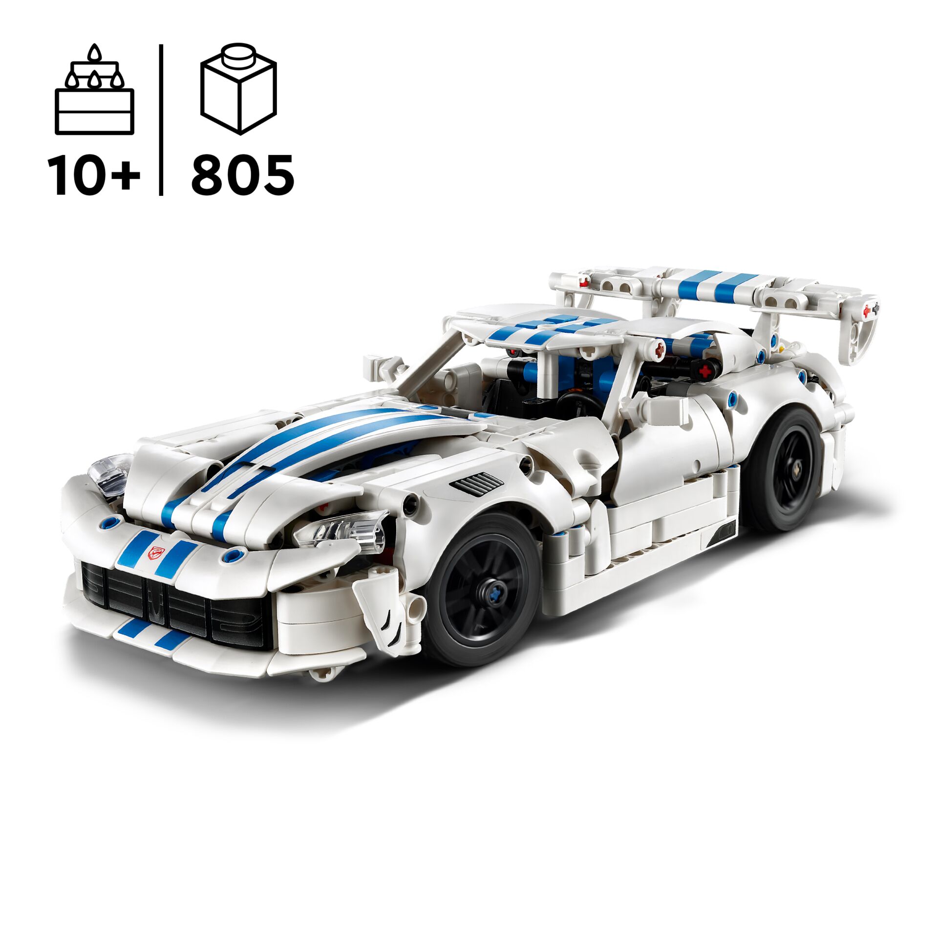 Lego, Auto, Rennwagen, Weiß, Blau