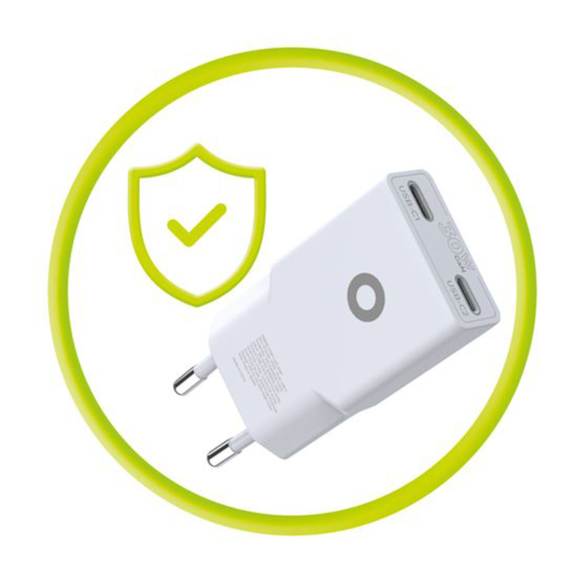 Ladegerät, USB-C, Netzteil, 2-Port, Weiß