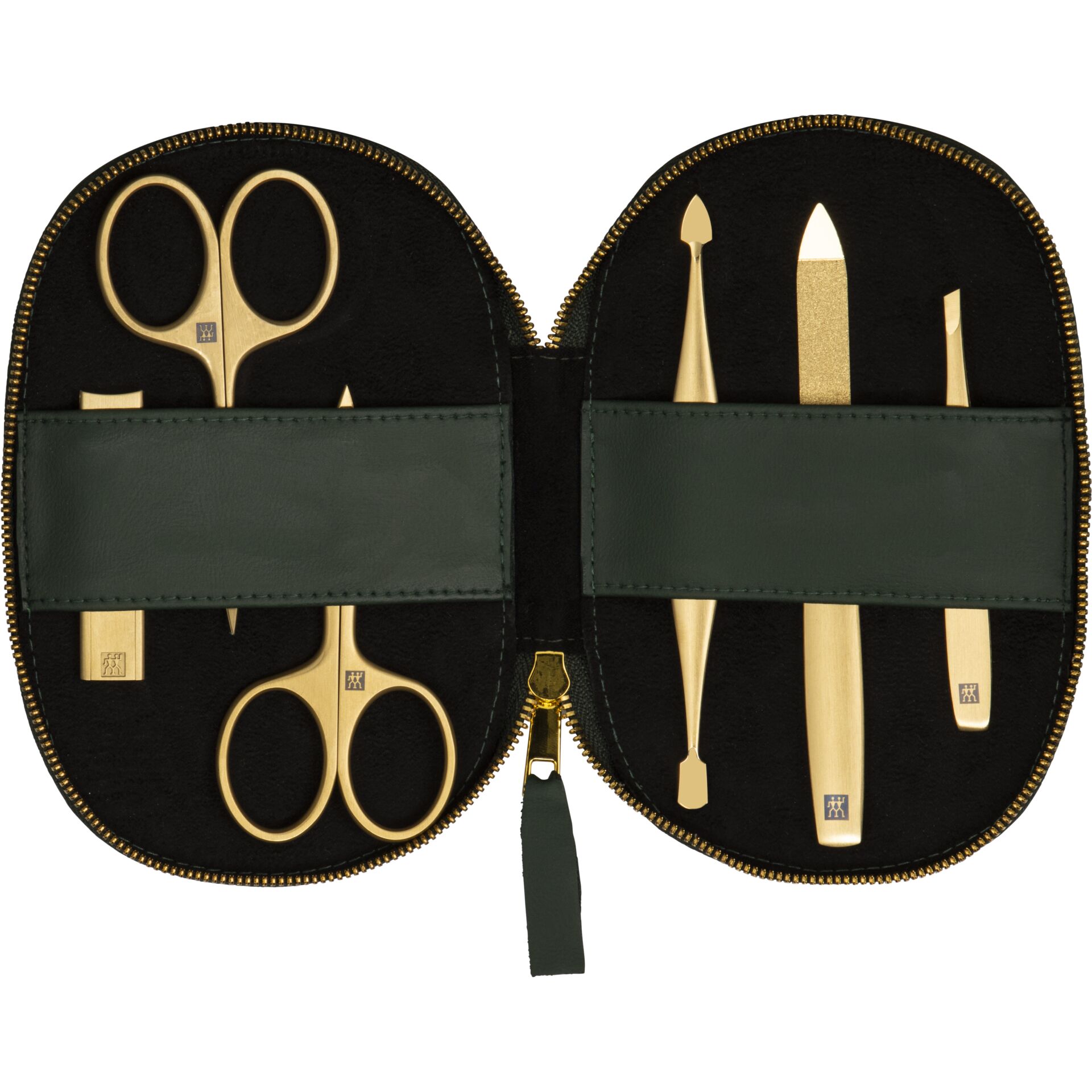 Maniküre-Set, Schere, Nagelwerkzeug, Goldfarben, Aufbewahrungsetui