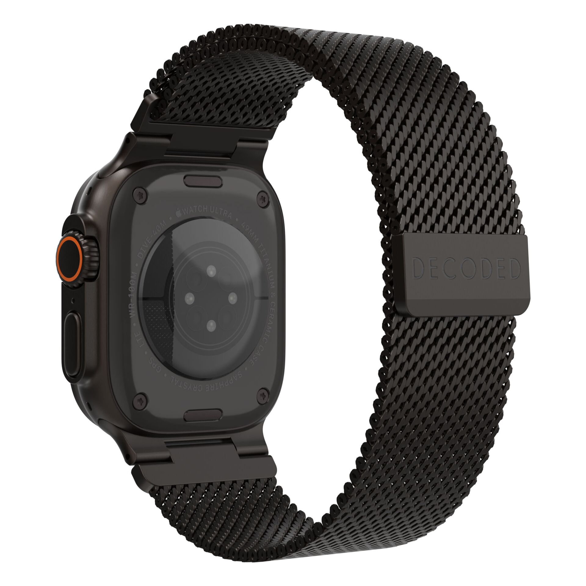Smartwatch, Metal mesh band, Schwarz, Metall-Mesh-Band, Uhr