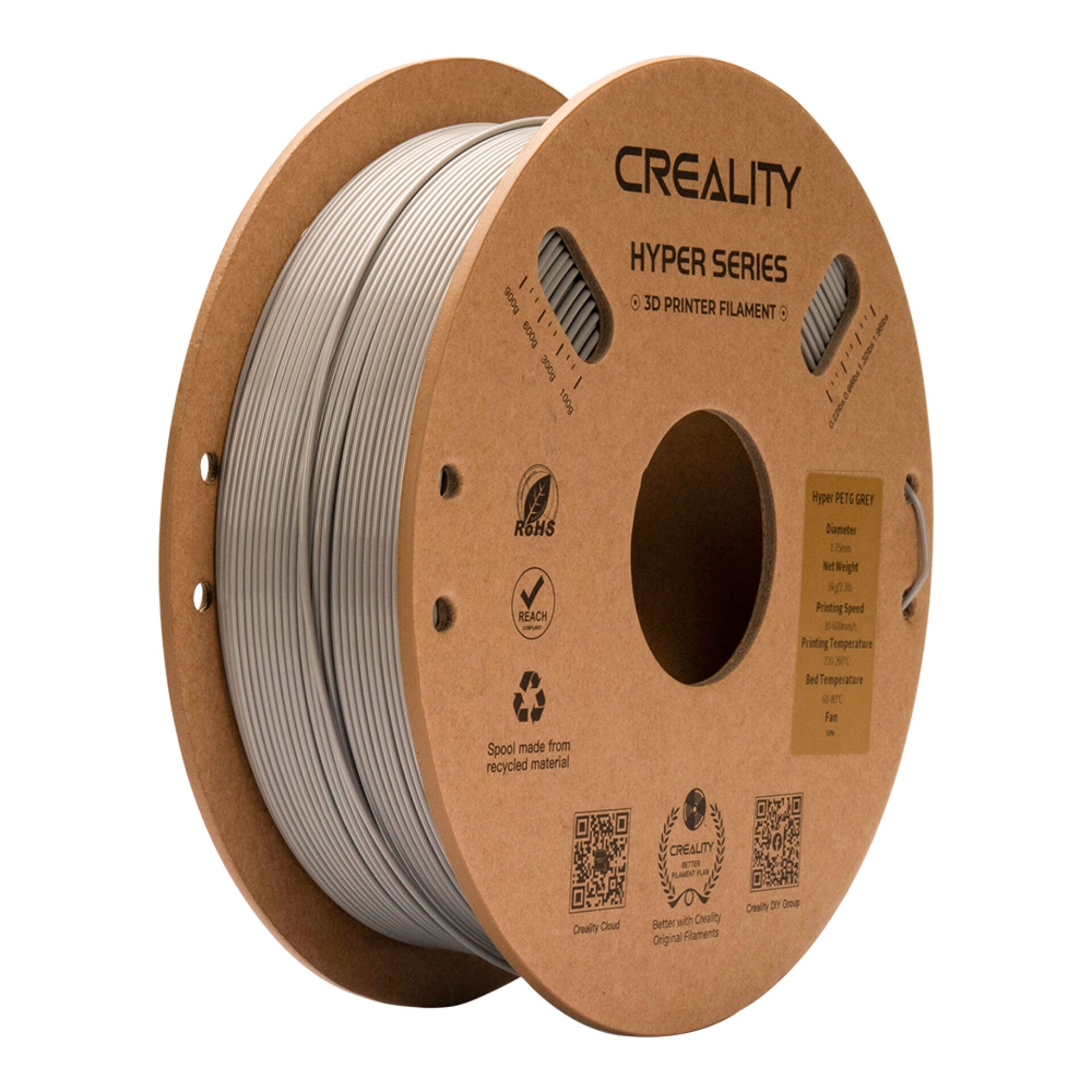 Creality Filament Hyper PETG  1,75 mm 1kg grey