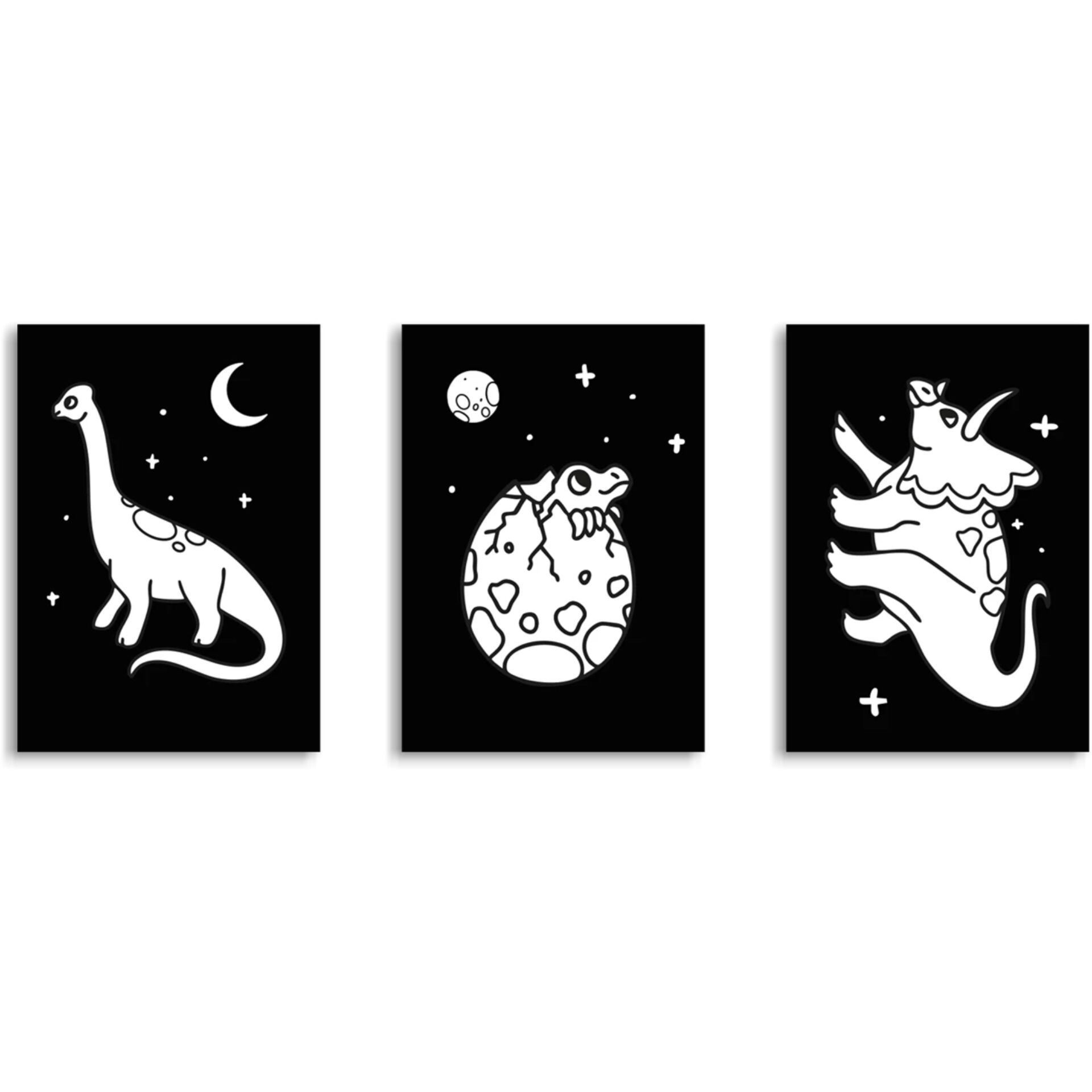  Dinosaur, Mond, Ei, Weltraum, Cartoon