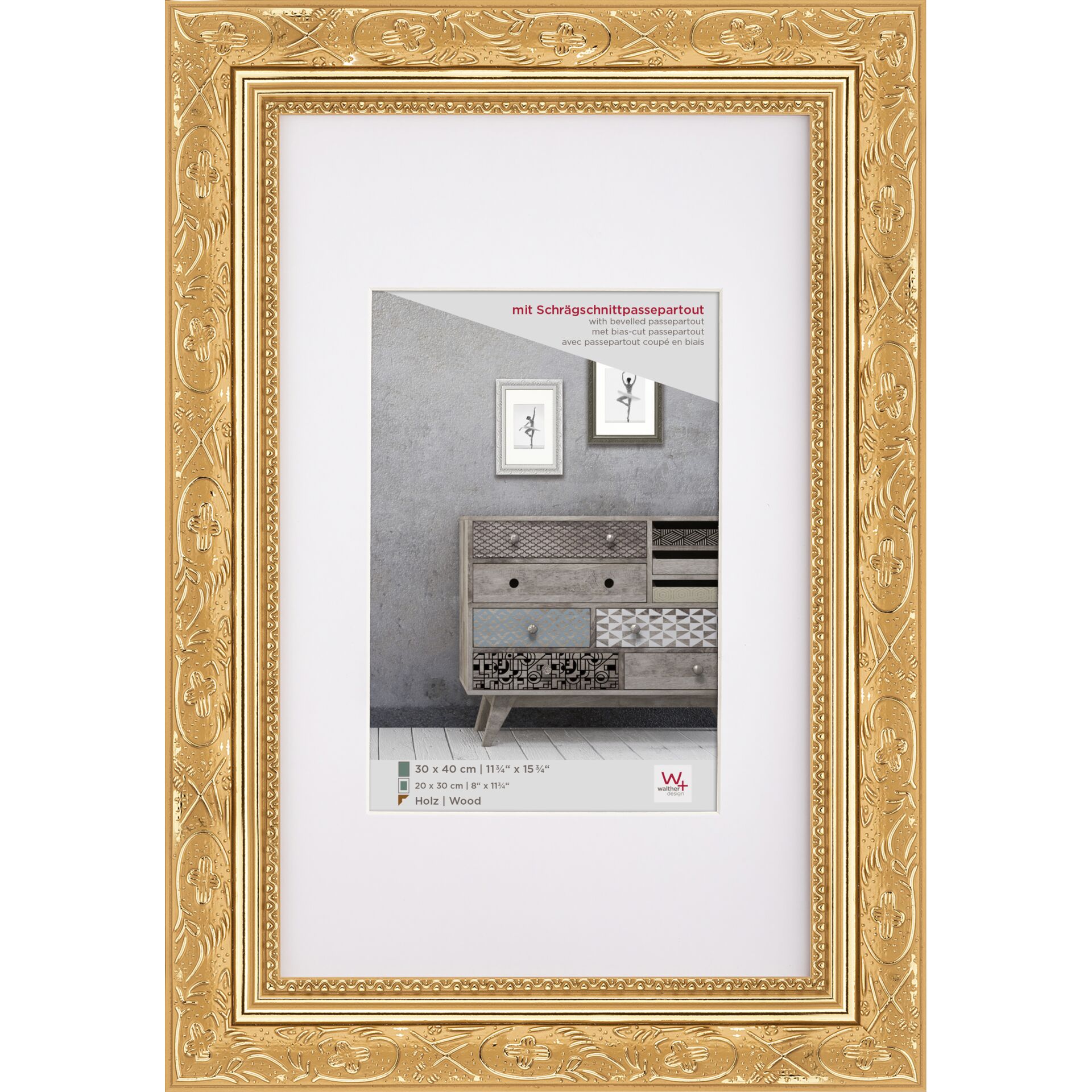 Walther Barock             30x40  Holz gold                 CR040G