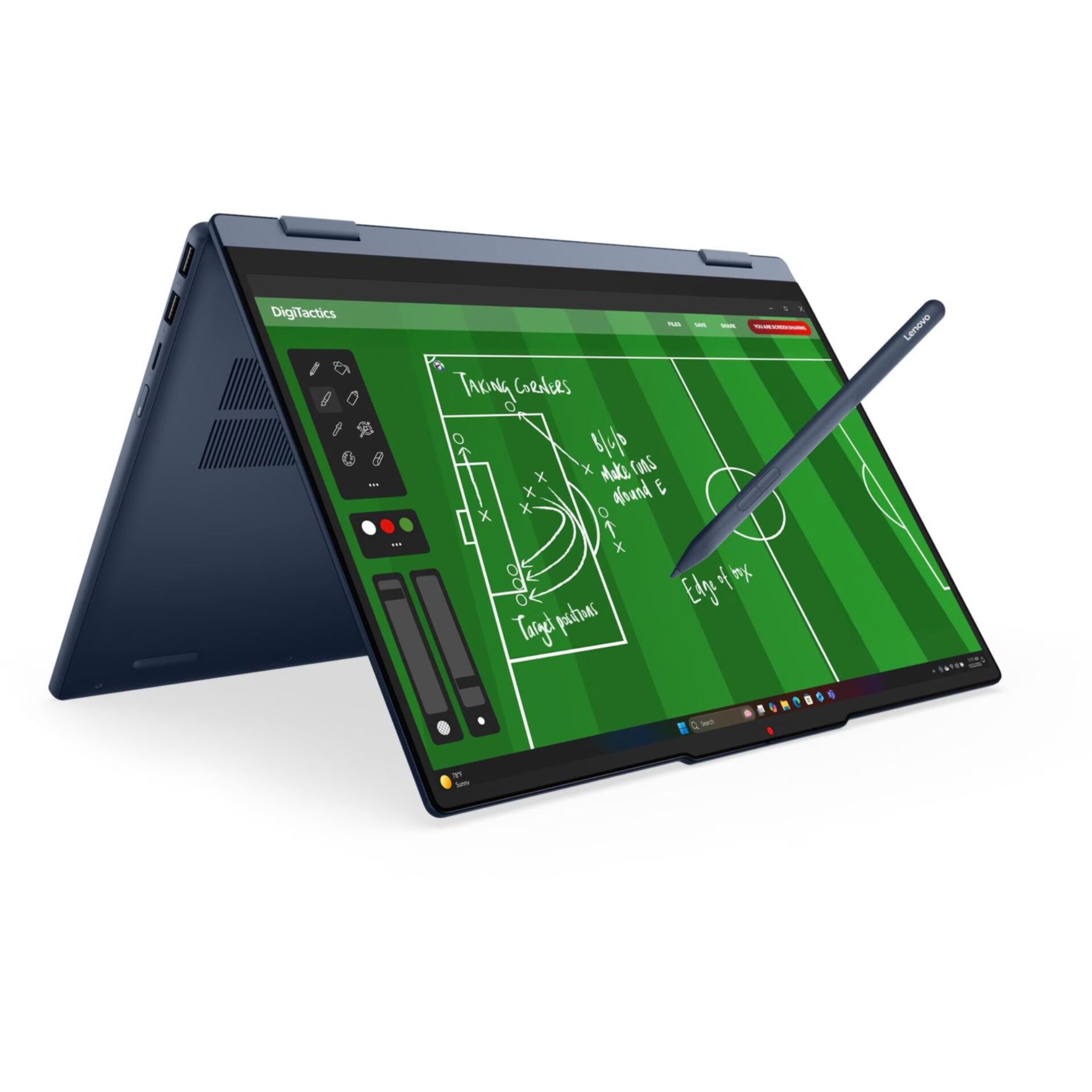 2-in-1, Tablet, Touchscreen, Stift, Grünes Display