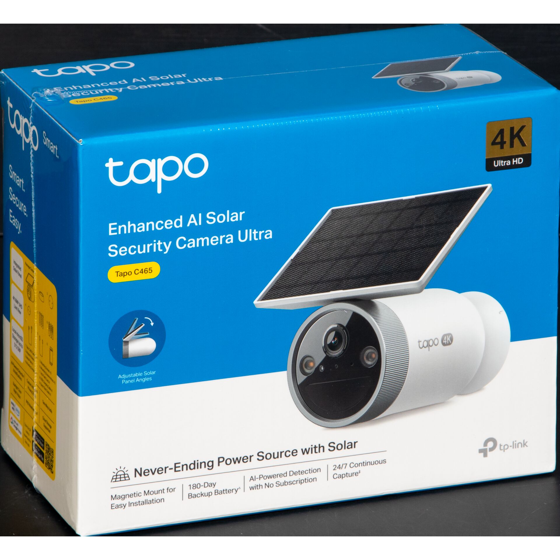 Überwachungskamera, Solarkamera, 4K Ultra HD, Solarpanel, WLAN-Kamera